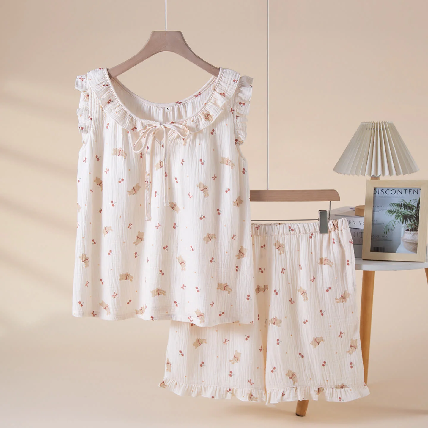 Excellent Ownkoti Cherry amp Bunny Cotton Gauze Pajama Set Soft