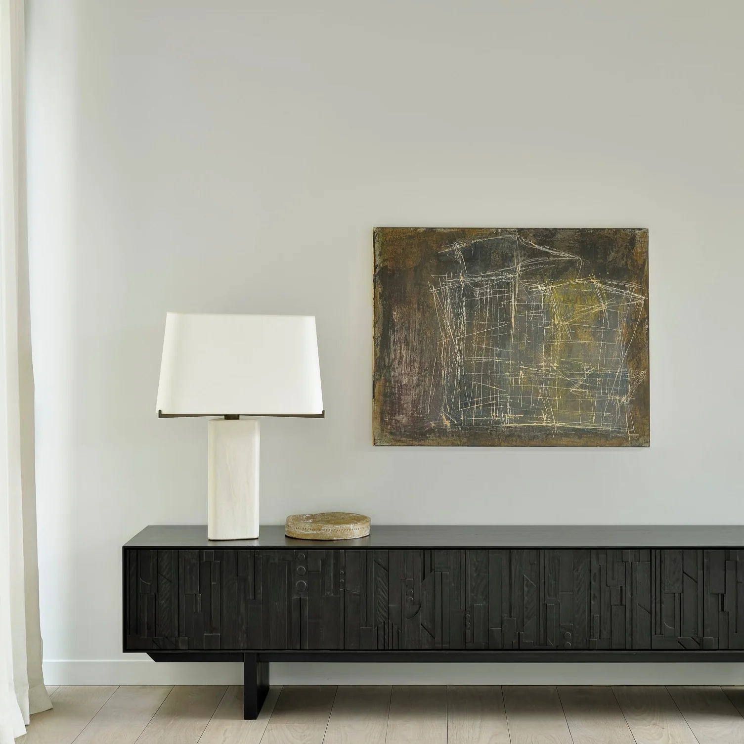 Exceptional Mosaic Black Teak Media Console 63 quot Advanced