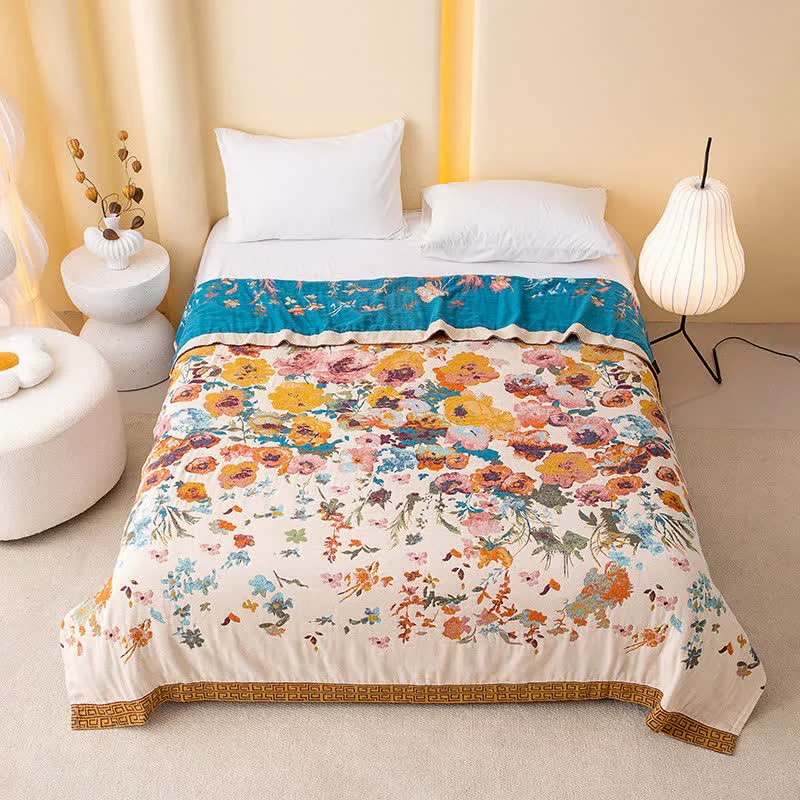 Secure Ownkoti Floral Garden Pure Cotton Quilt Blanket Superior