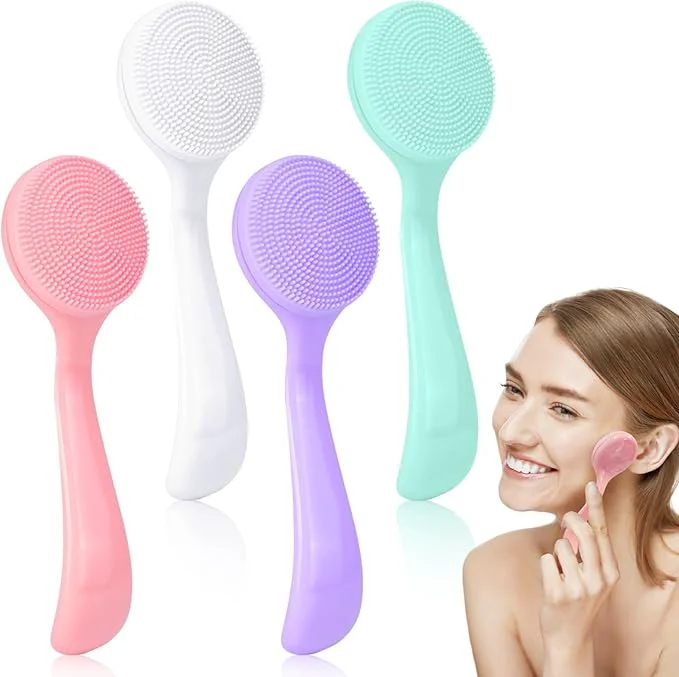 Quality 4-Piece Silicone Facial Cleansing Brush Set Manual Facial Cleansing Brush Pore Healthy