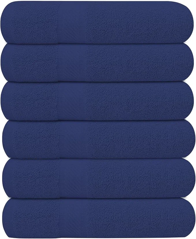 Official KAHAF COLLECTION 6 Pack Bath Towels Set Ring Spun Cotton Lightweight Responsible