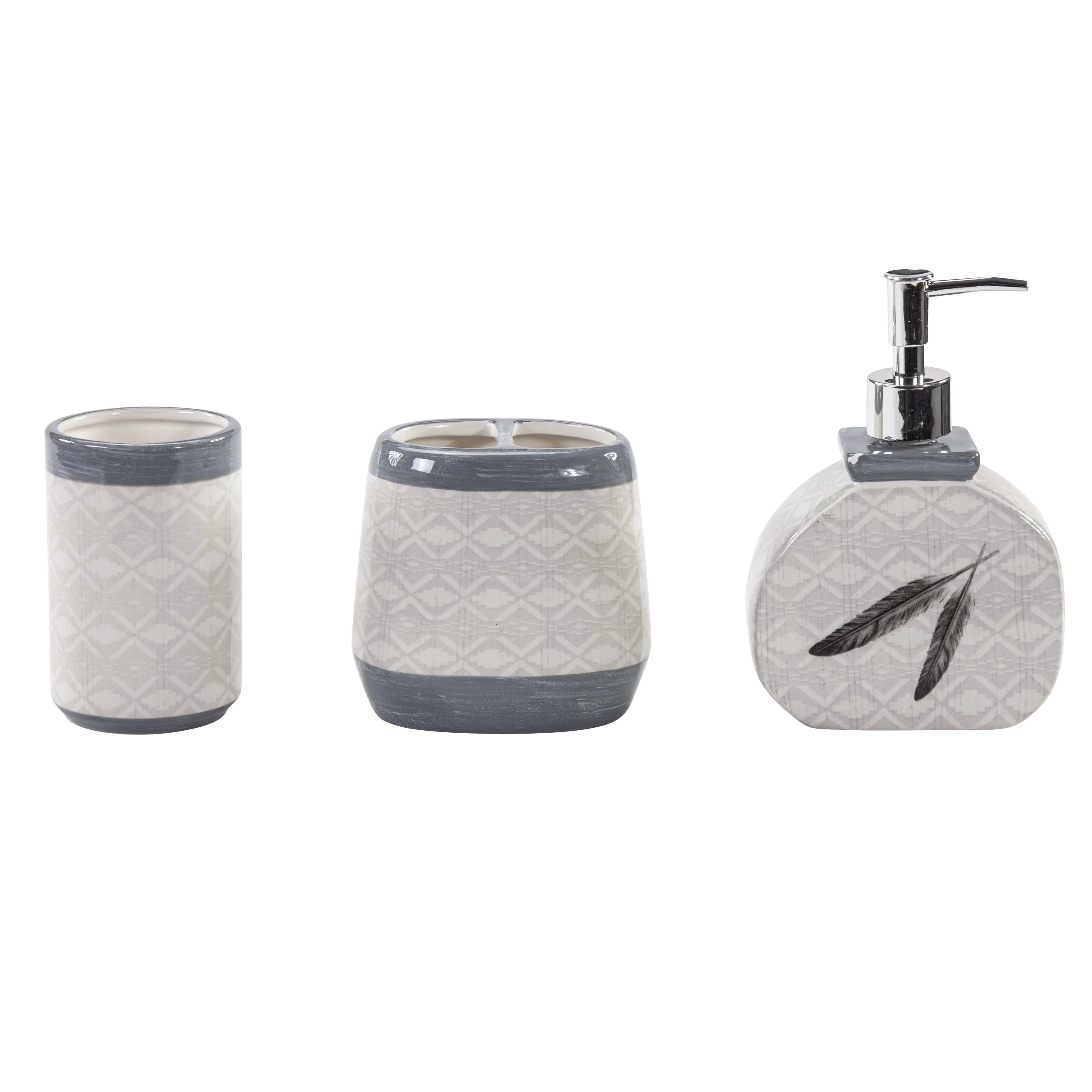 Practical Feather Design Countertop Bathroom Set 3 Pc Reliable