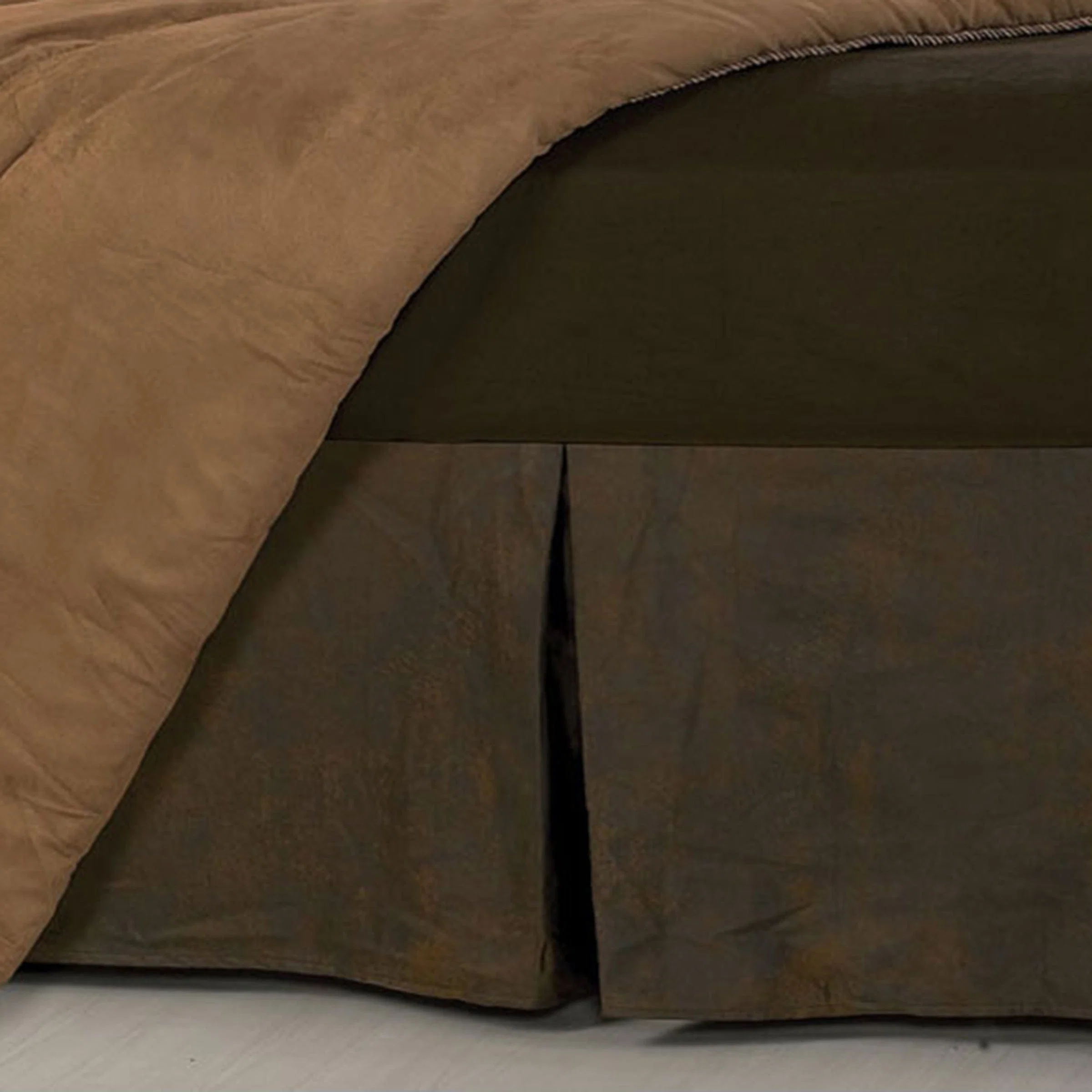 Recyclable Chocolate Brown Faux Leather Bed Skirt Unique