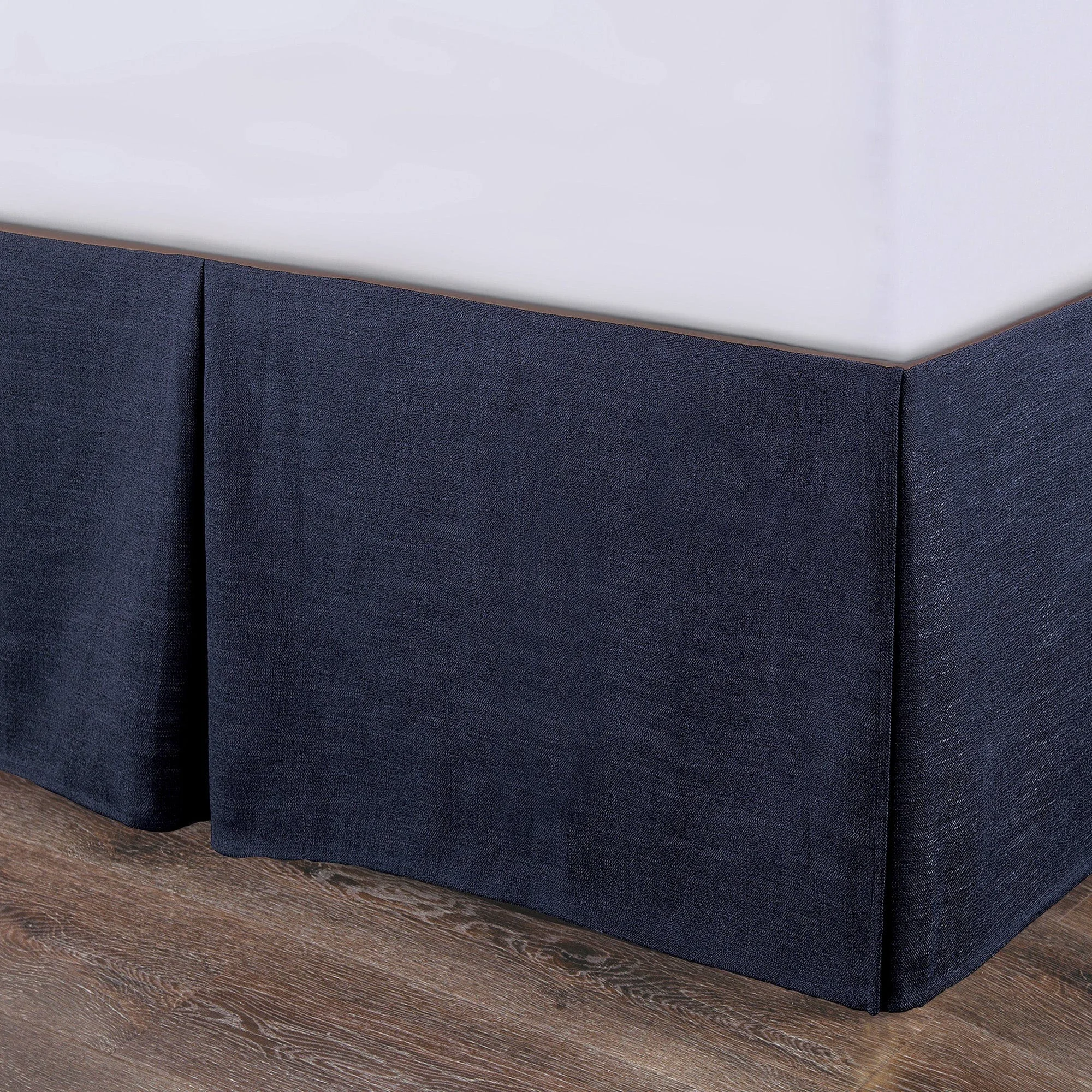 First-Class Camden Nubby Blue Bed Skirt Elegant