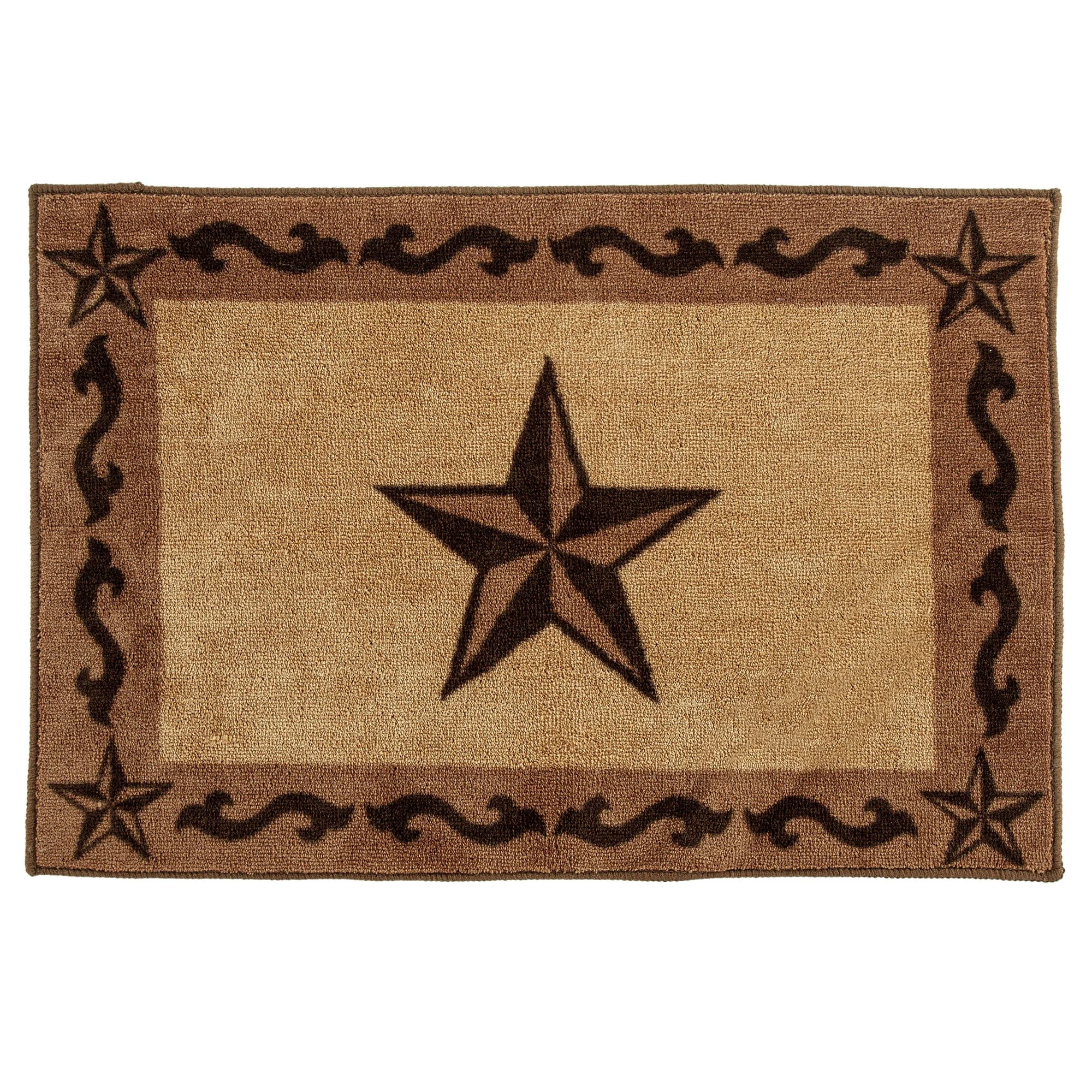 Selected 3-Star Scroll Motif Rug Green