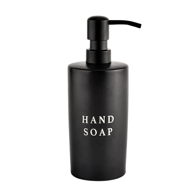 High-End 15oz Black Stoneware Hand Soap Dispenser Fashionable
