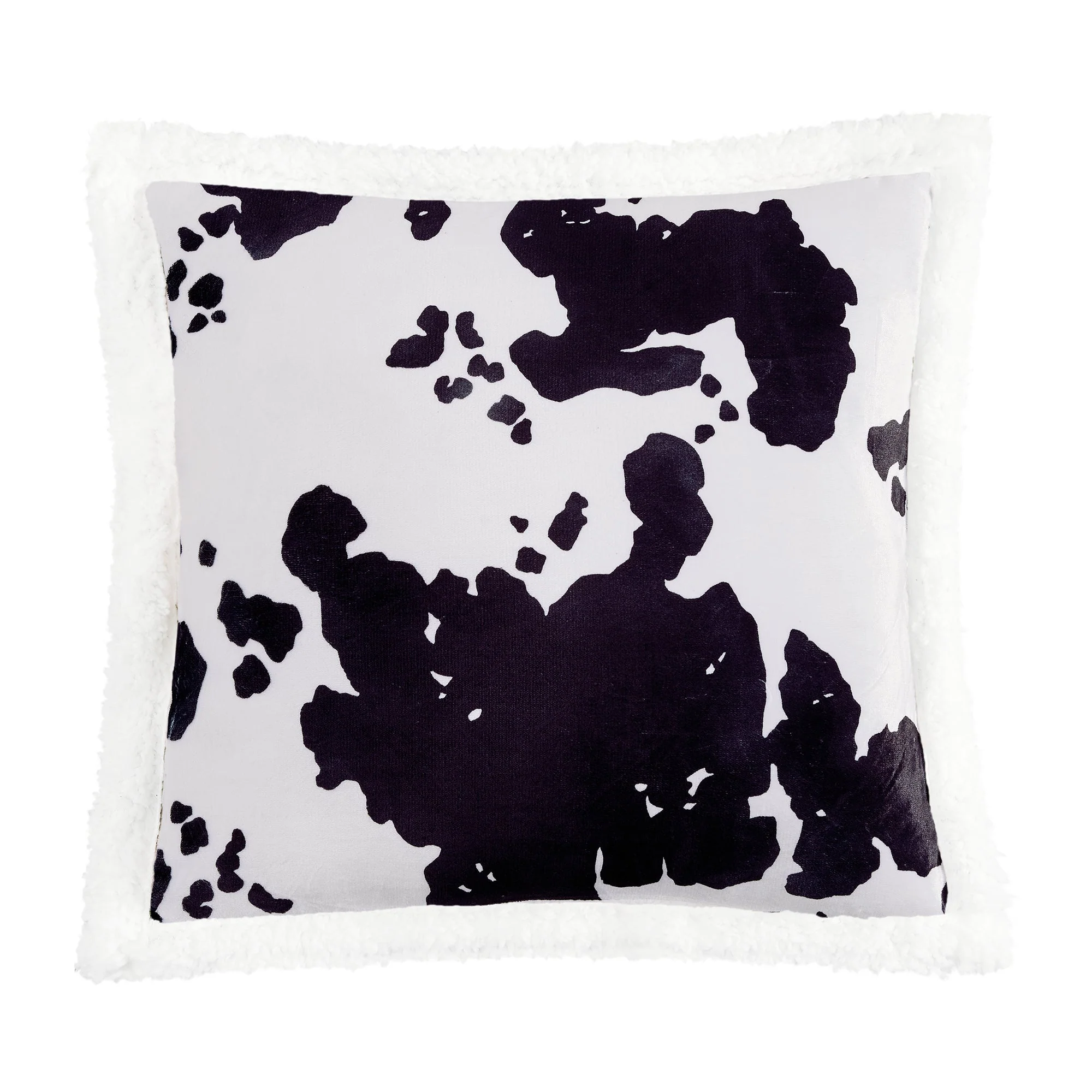 Elegant Elsa Cowhide Campfire Sherpa Pillow Eco-Friendly