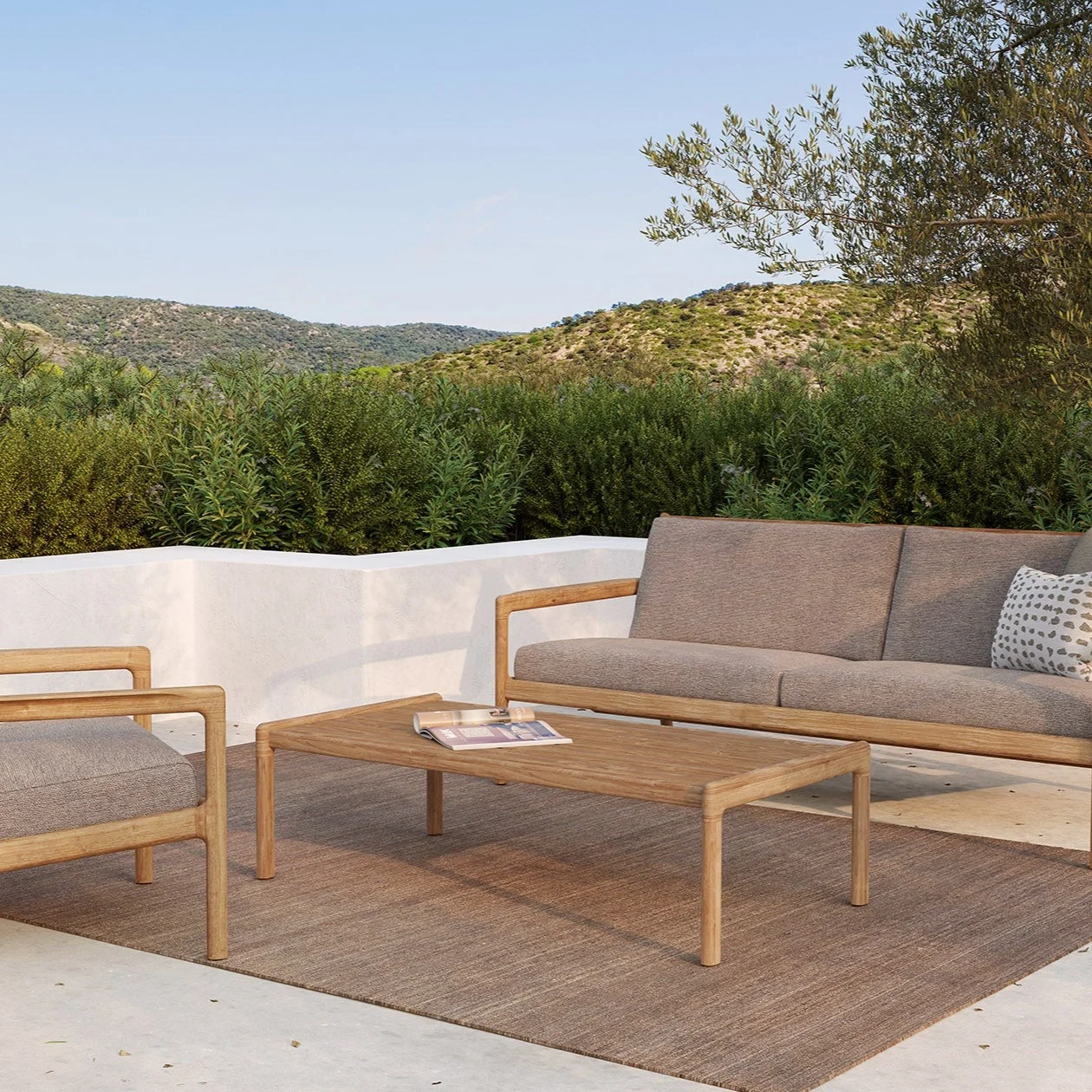 World-Class Jack Solid Teak Outdoor Coffee Table 47.5 quot Responsible