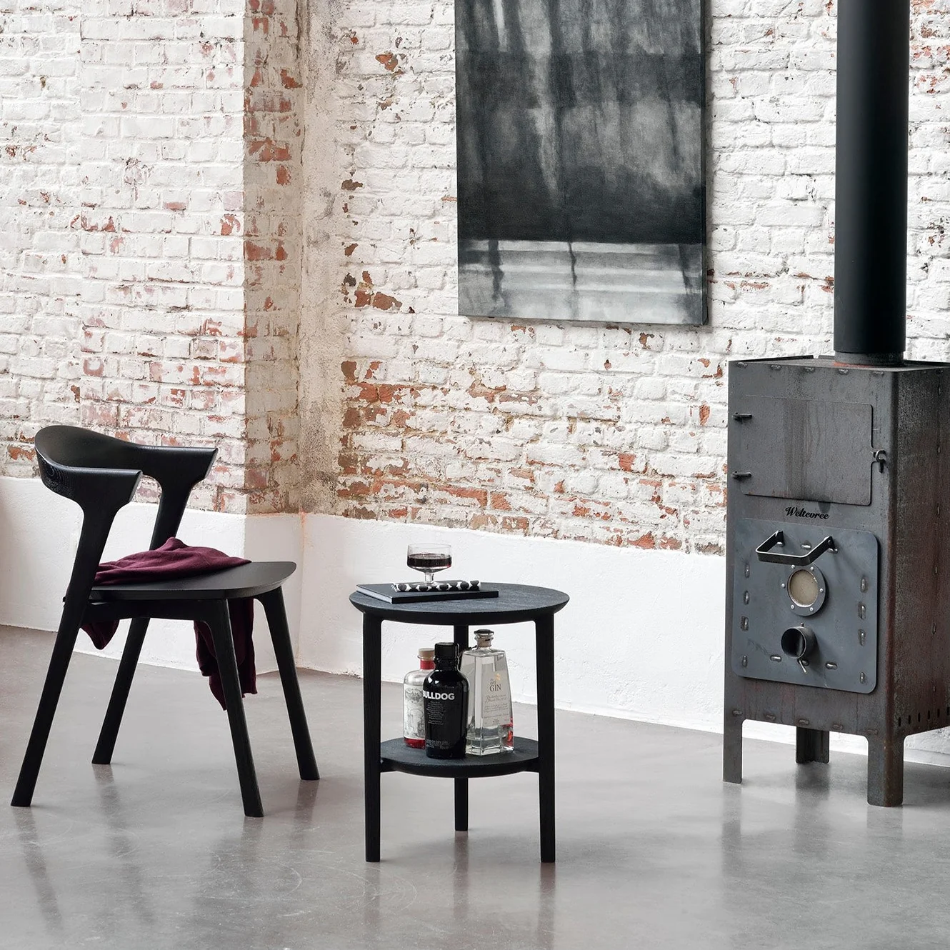 Outstanding Bok Solid Black Oak Side Table Comfortable