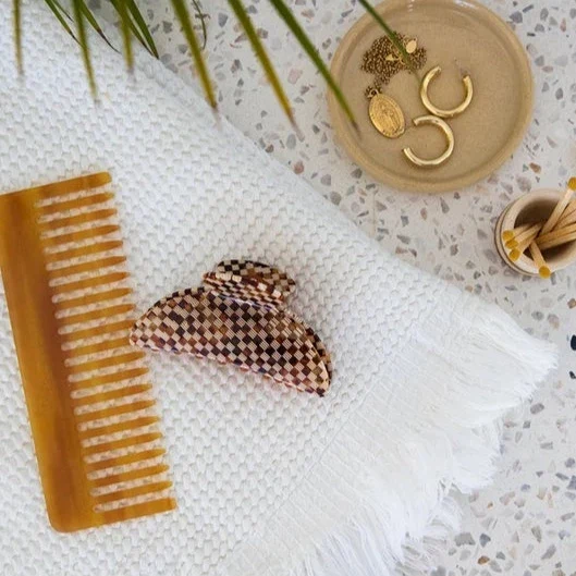 Green Ella Waffle Hand Towel White Exclusive
