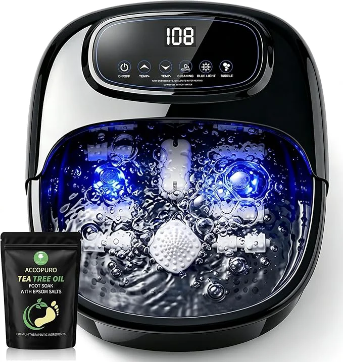 Minimalist Foot Soaking Tub with Ozone UV Foot Spa Bath Massager with Heat and Bubbles Traditional
