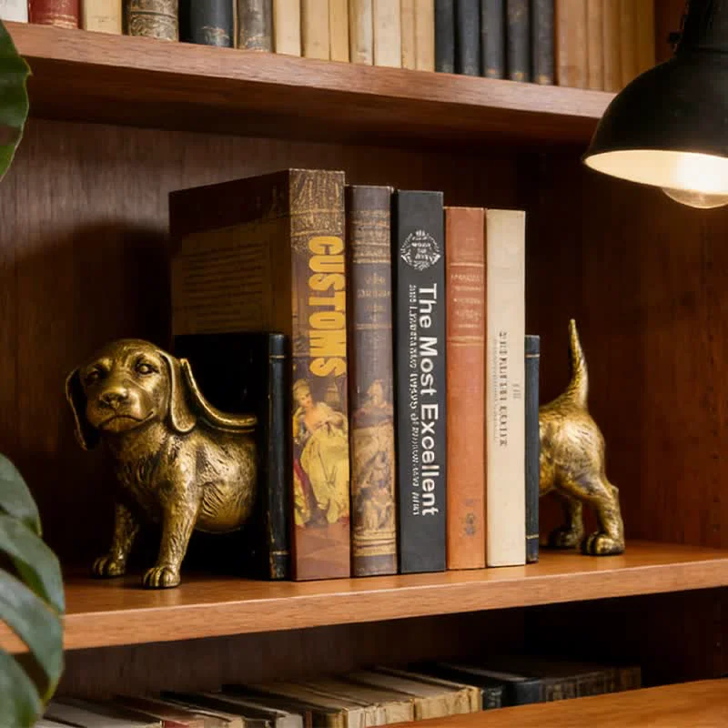 High-Quality Ownkoti Resin Decorative Dog Figurine Bookend Expertly Made