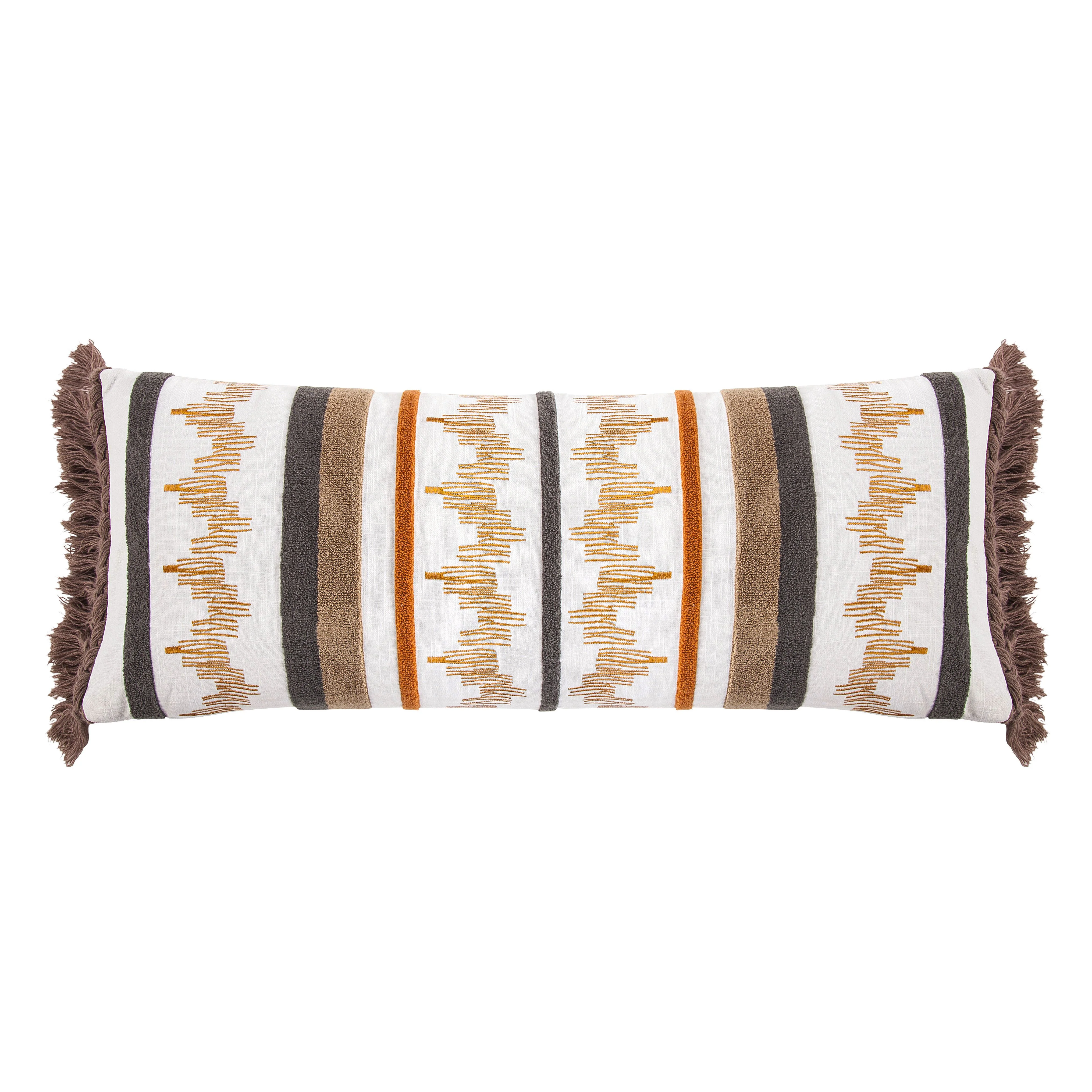 Breathable Aria Embroidery Lumbar Pillow Stylish