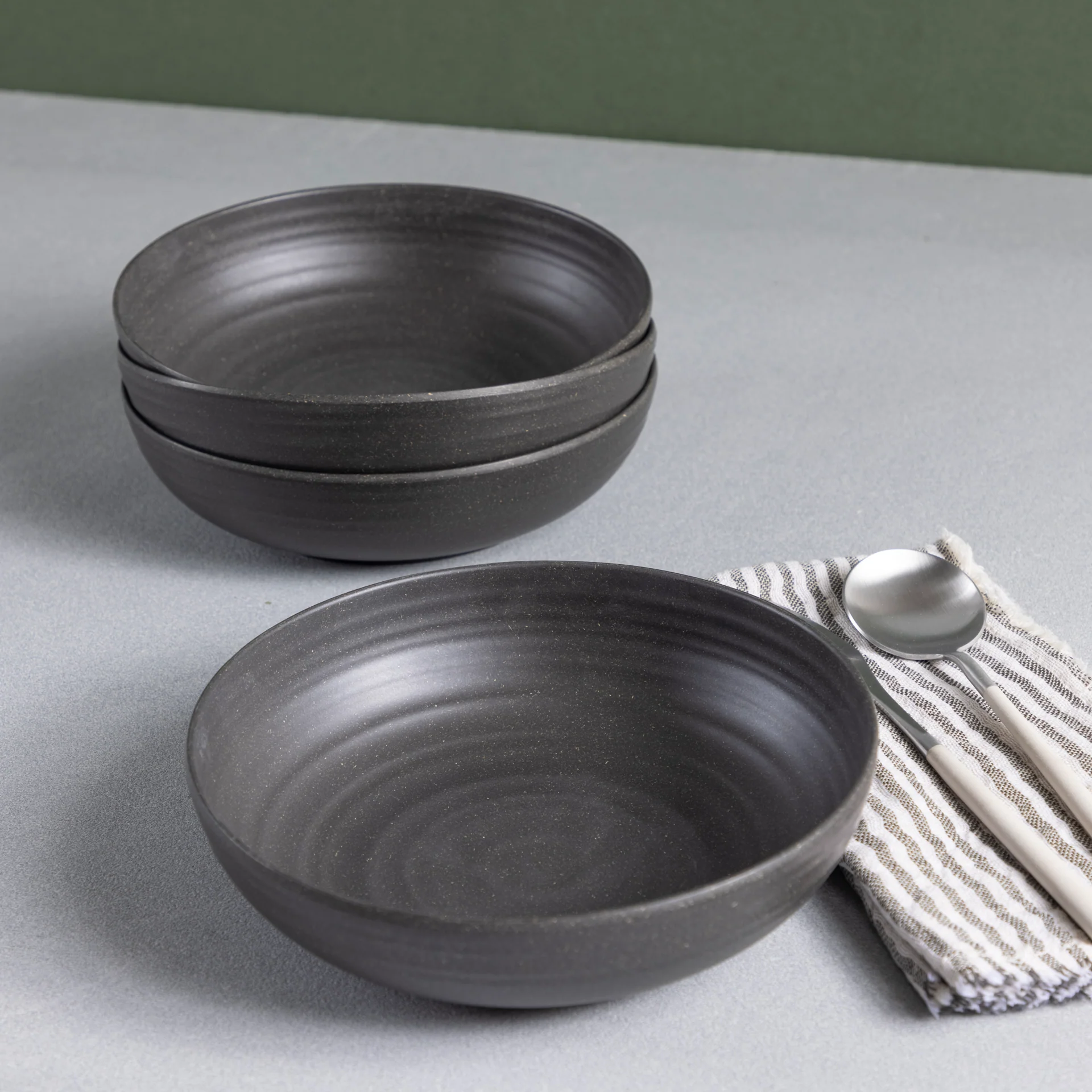 Pure Sancha Organic Pasta Salad Bowl Slate Set of 4 Professional
