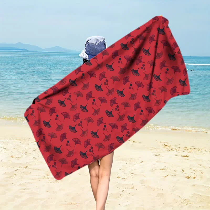 Durable Ownkoti Botanical Ginkgo Leaf Beach Towel Outstanding