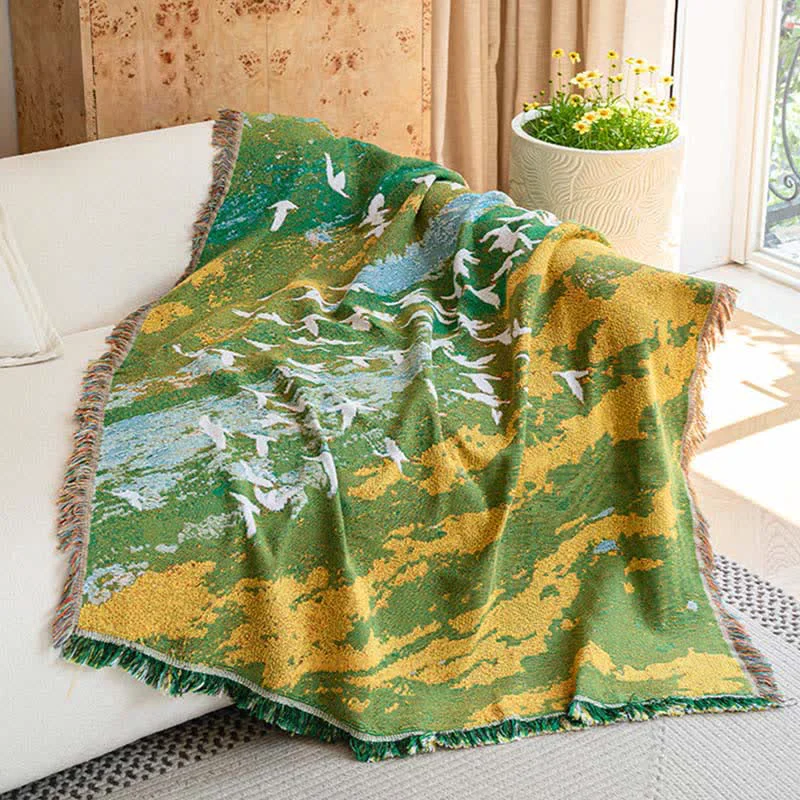 Fine Ownkoti Oil Painting Style Bird Throw Blanket Modern