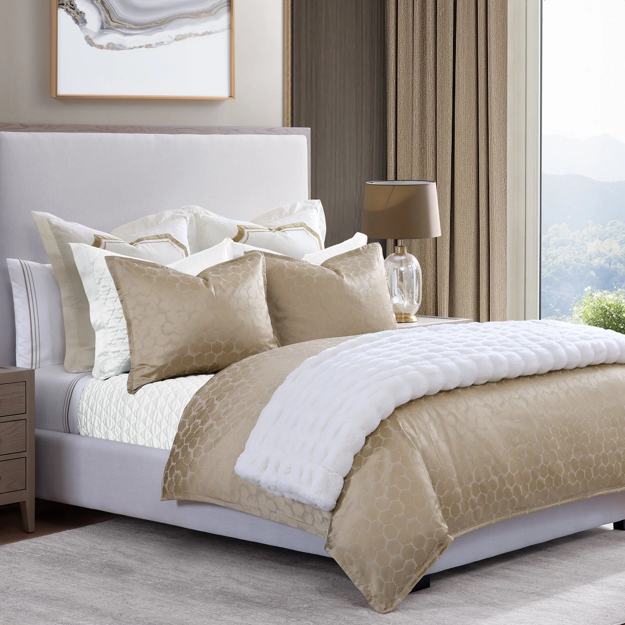 Long-Lasting Honeycomb Jacquard Comforter Set 3 Pc Outstanding