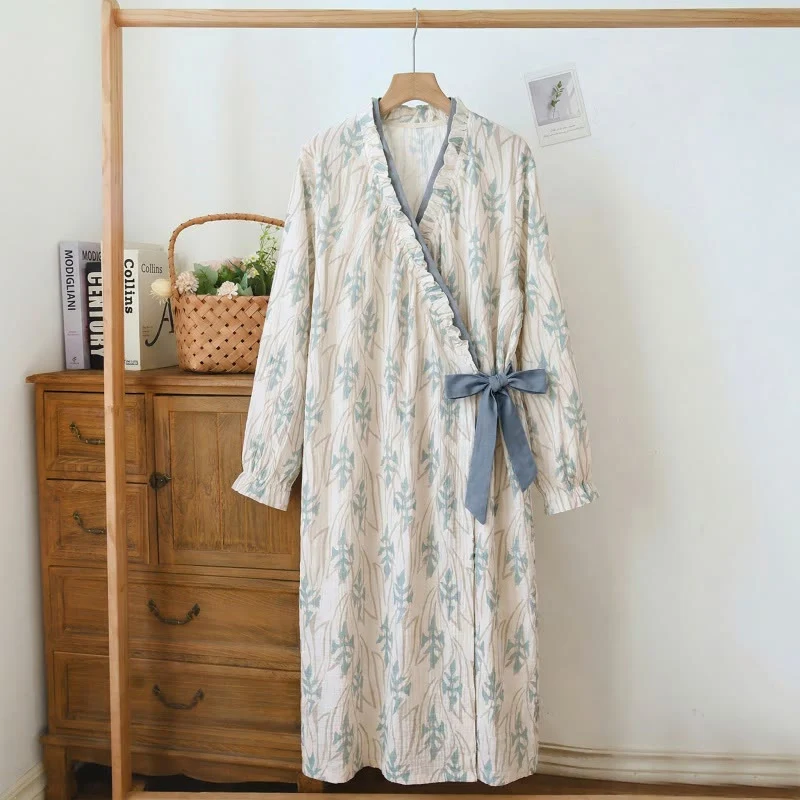 Soft Ownkoti Abstract Art Print Ruffled Nightgown Fine Crafted