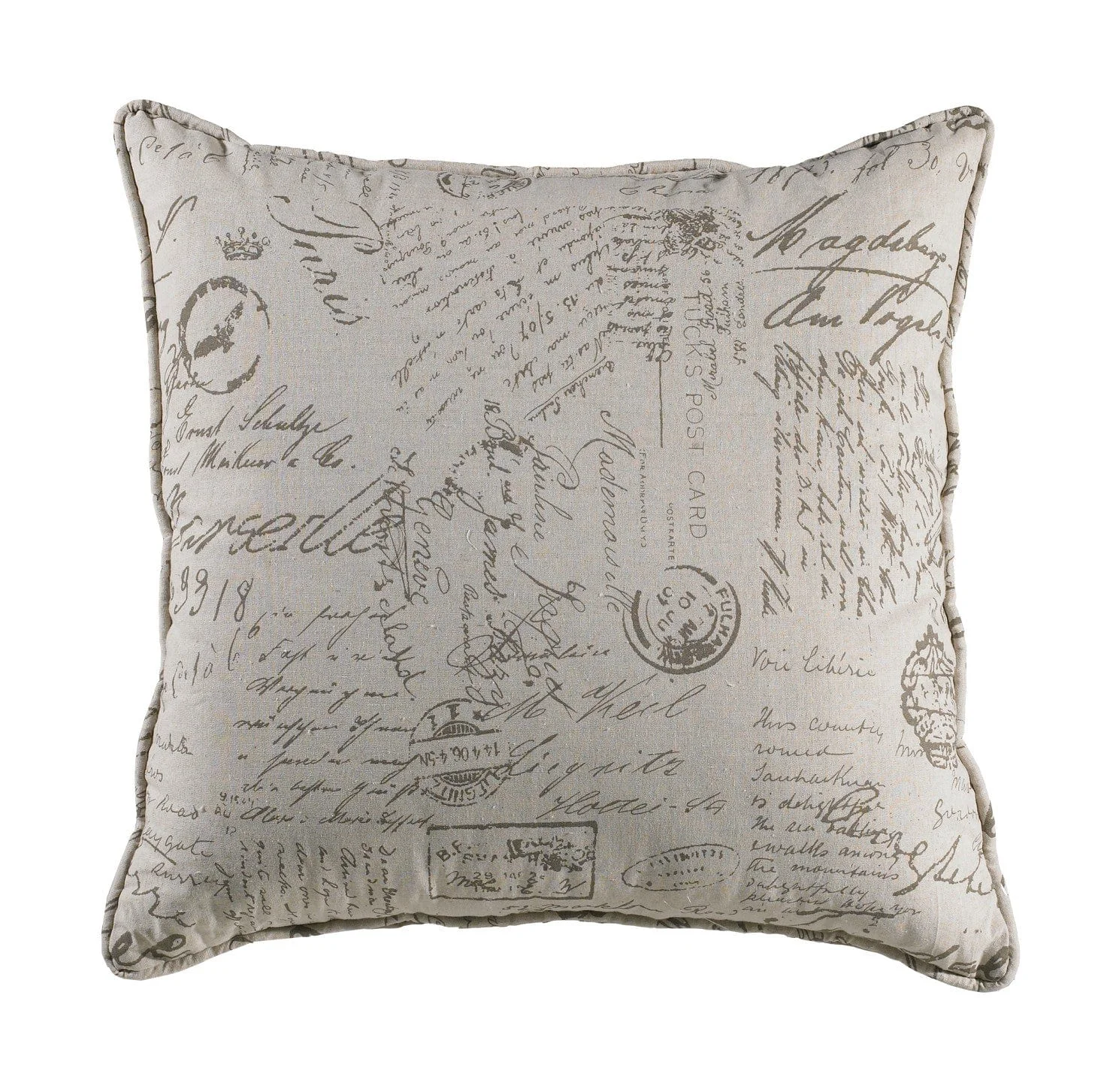 Smooth Fairfield Printed Script Linen Euro Sham Trendy