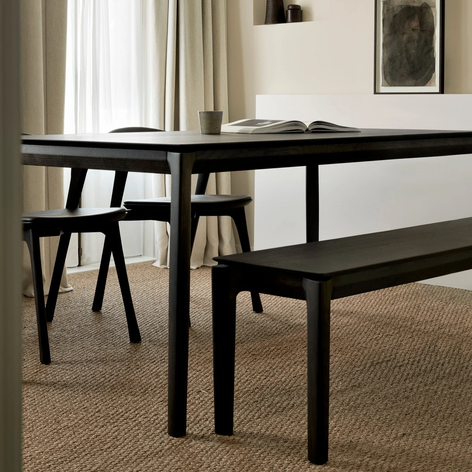 High-Grade Bok Solid Brown Oak Bench 58 quot Easy-to-Use