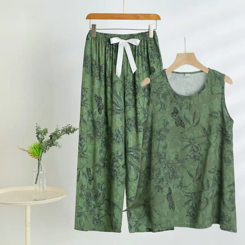 Flexible Ownkoti Green Botanical Butterfly Tank amp Pants Pajamas Effective
