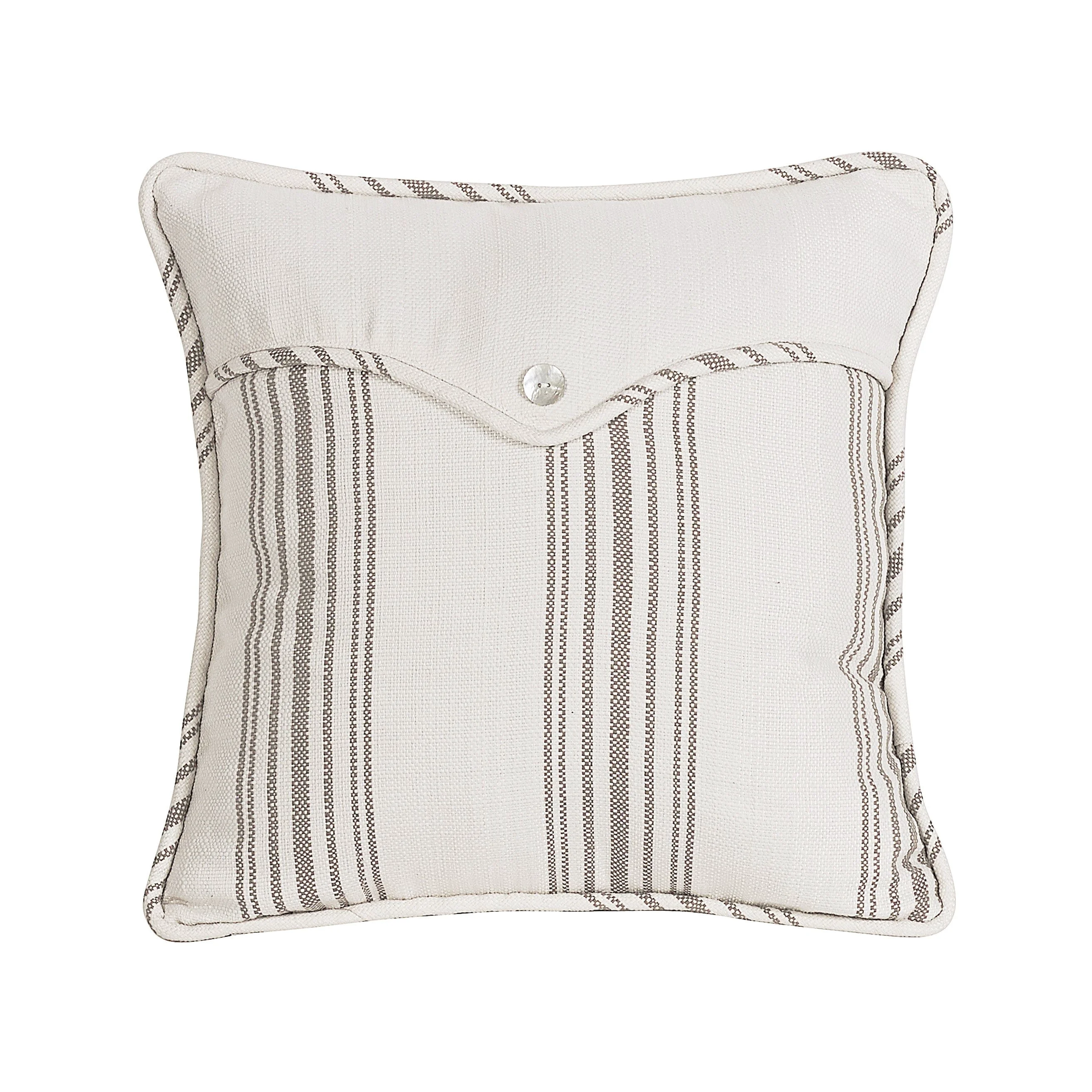 Next-Generation Gramercy Weave Envelope Striped amp Pearlized Button Detailed Pillow Sophisticated