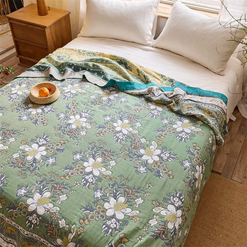 Verified Ownkoti Wildflower Meadow Pure Cotton Quilt Blanket First-Class