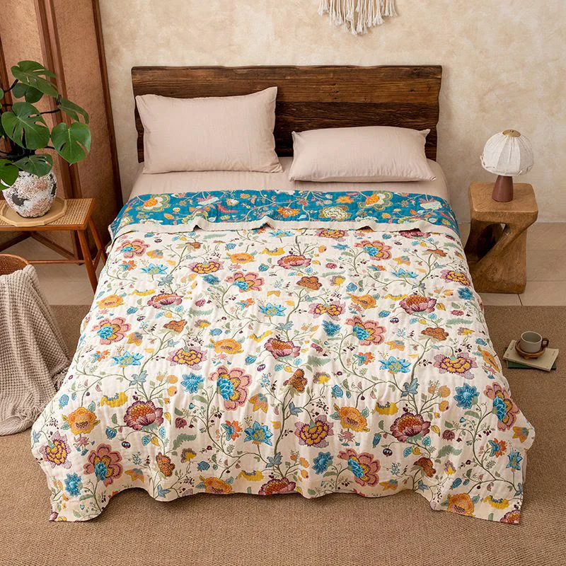 World-Class Ownkoti Floral Garden Cotton Gauze Quilt Blanket Innovative