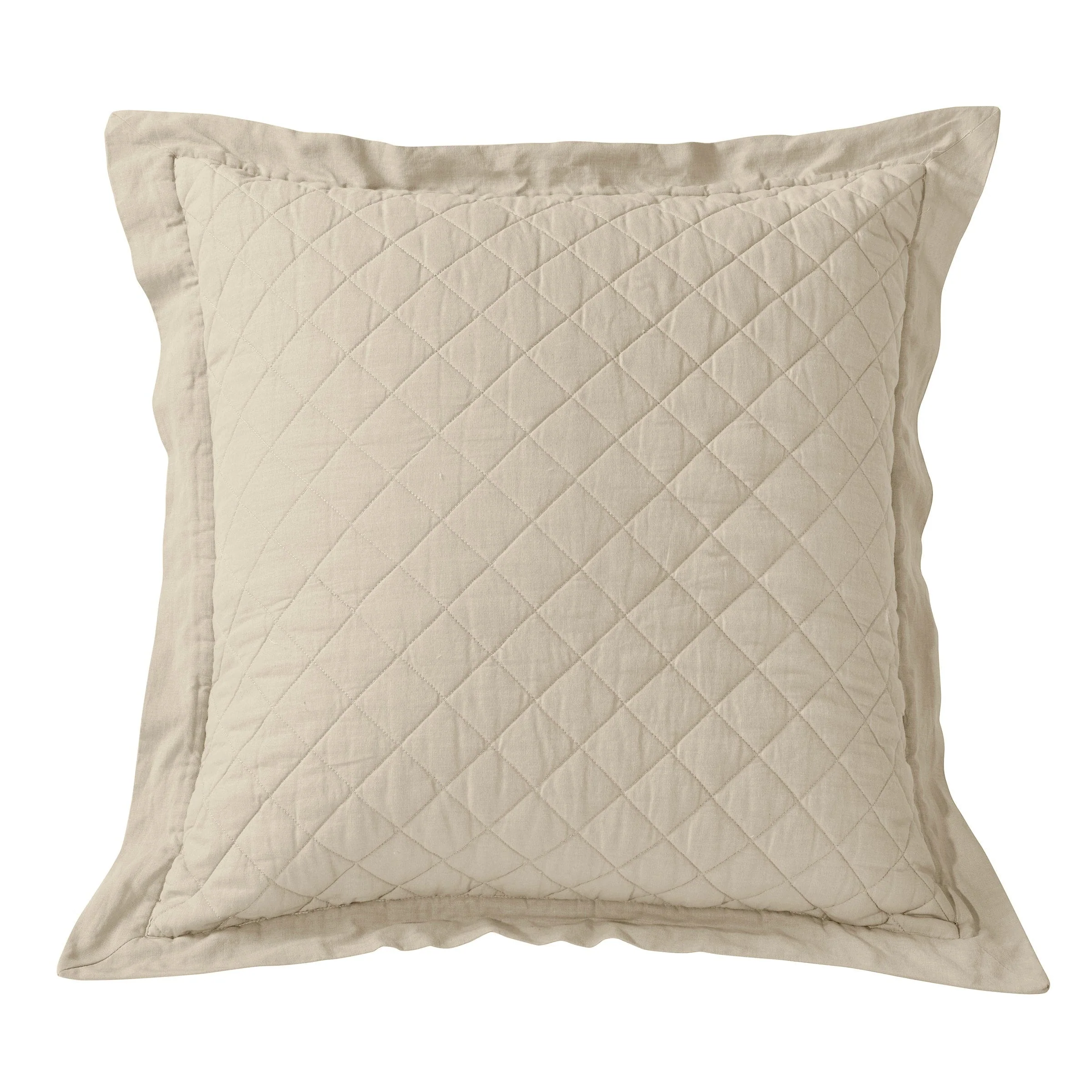Relaxed Linen Cotton Diamond Quilted Euro Sham Secure