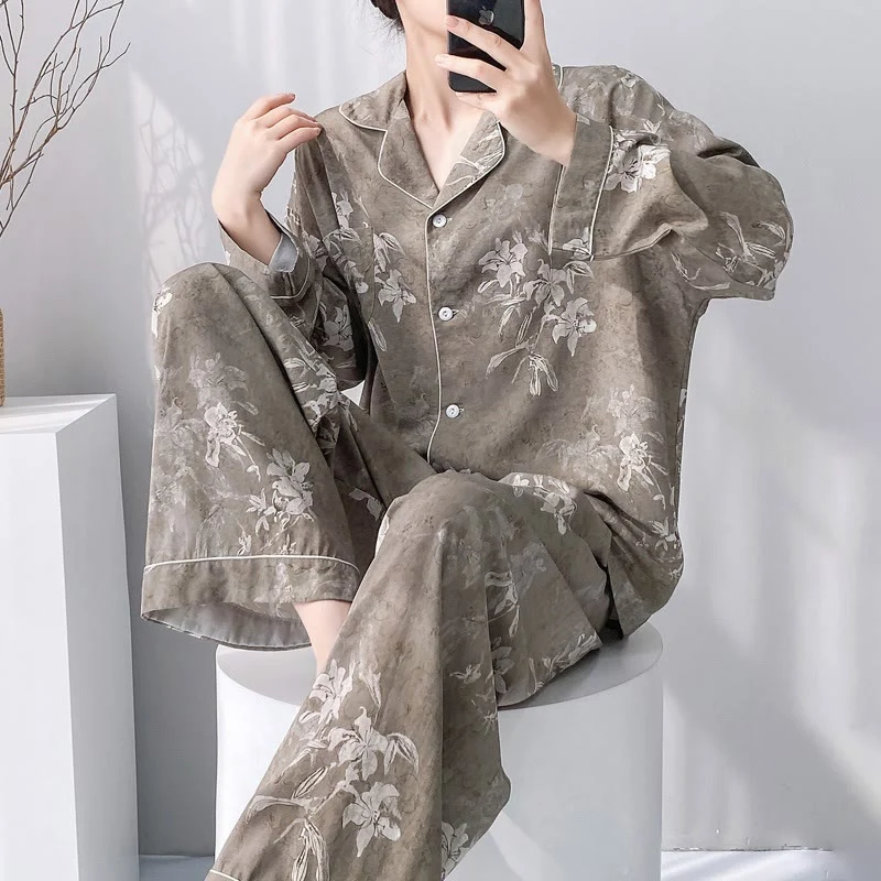 Certified Ownkoti Elegant Lily Floral Pajama Set Traditional