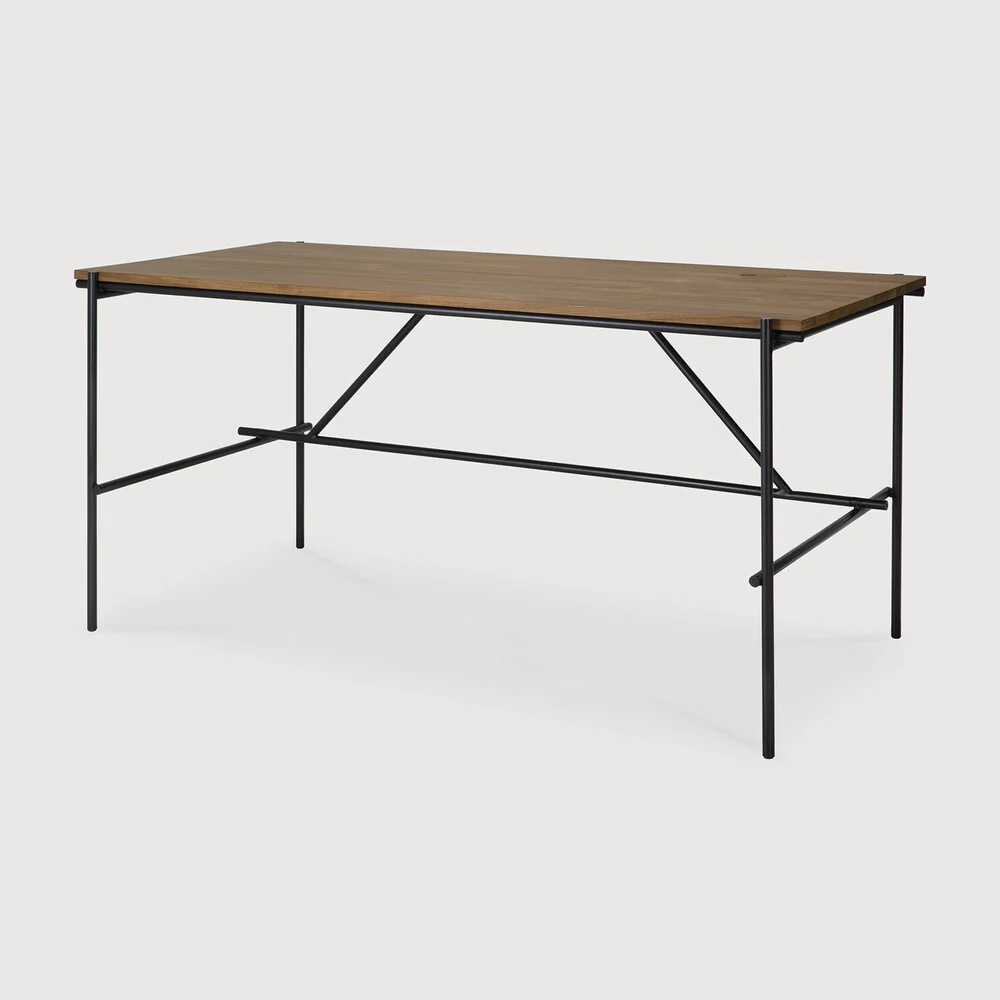 Top-Quality Oscar desk – teak – rectangular – with cable management Traditional