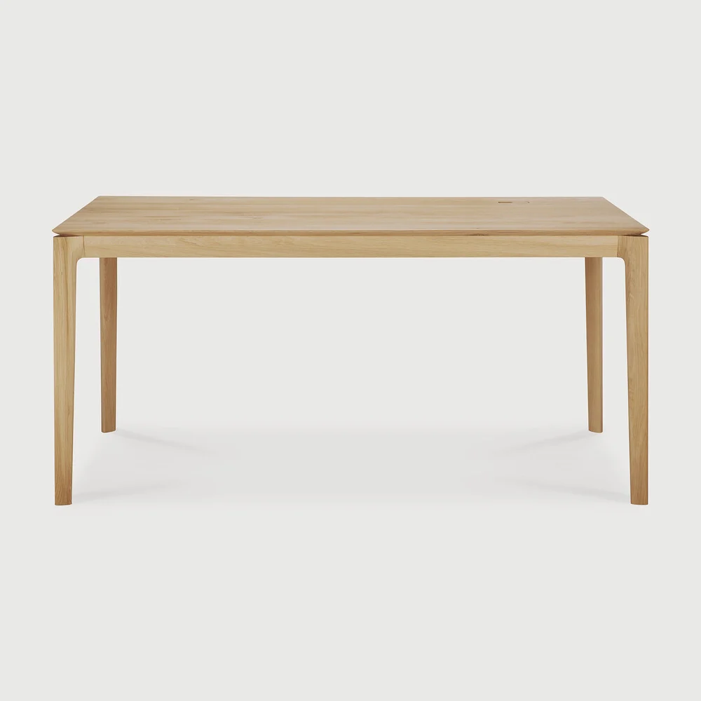 Detailed Bok desk – varnished oak – rectangular – with cable management Consistent