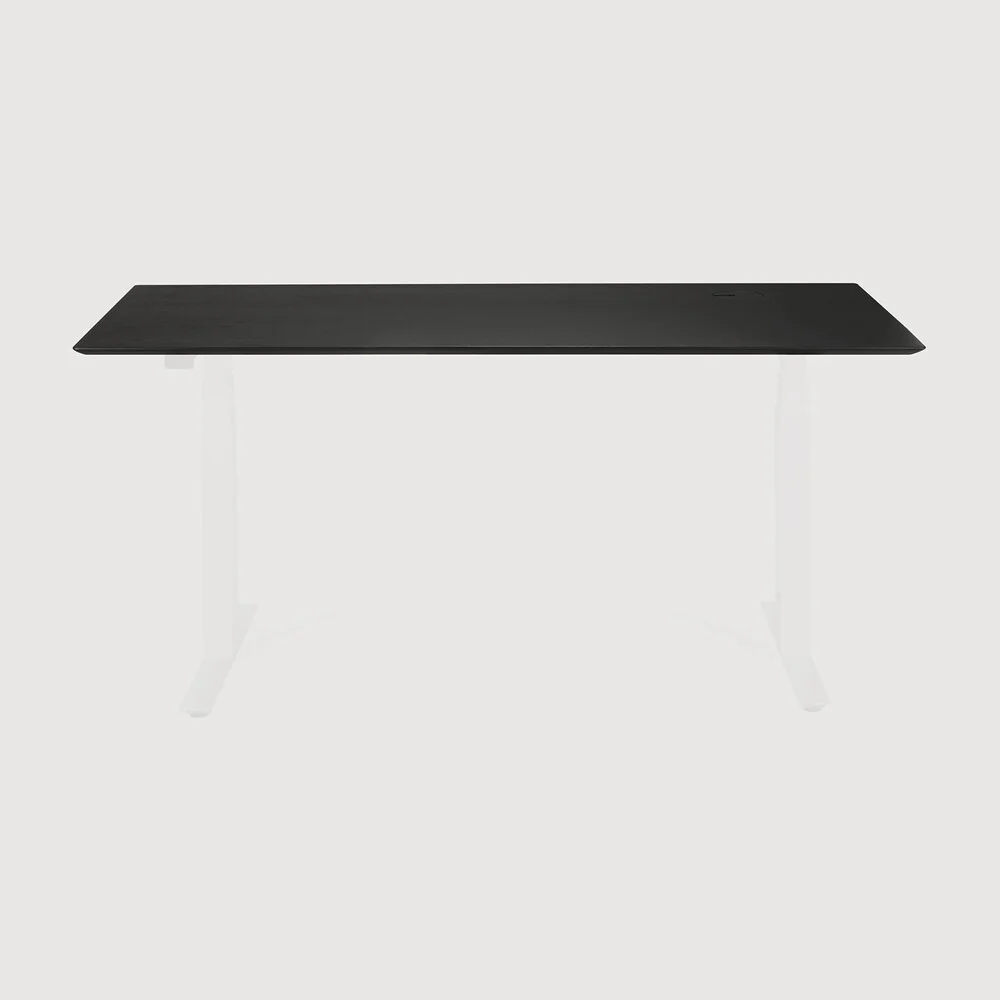 Original Bok adjustable desk table top – varnished oak – black – rectangular – with cable management Premium Material