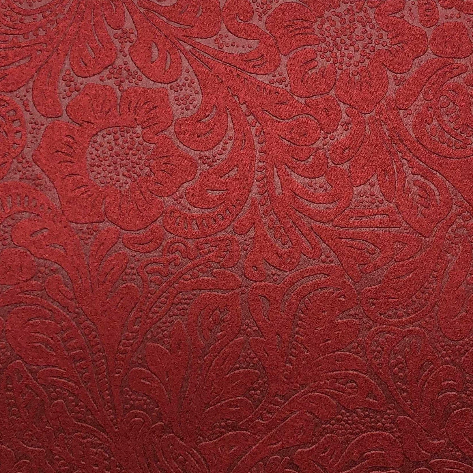Contemporary Cheyenne Red Faux Leather Swatch Traditional
