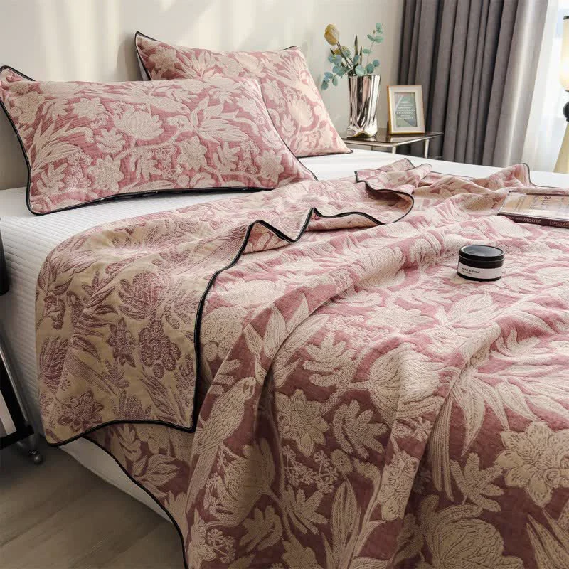 Optimized Ownkoti Floral amp Leaf Cotton Gauze Quilt Blanket Pure