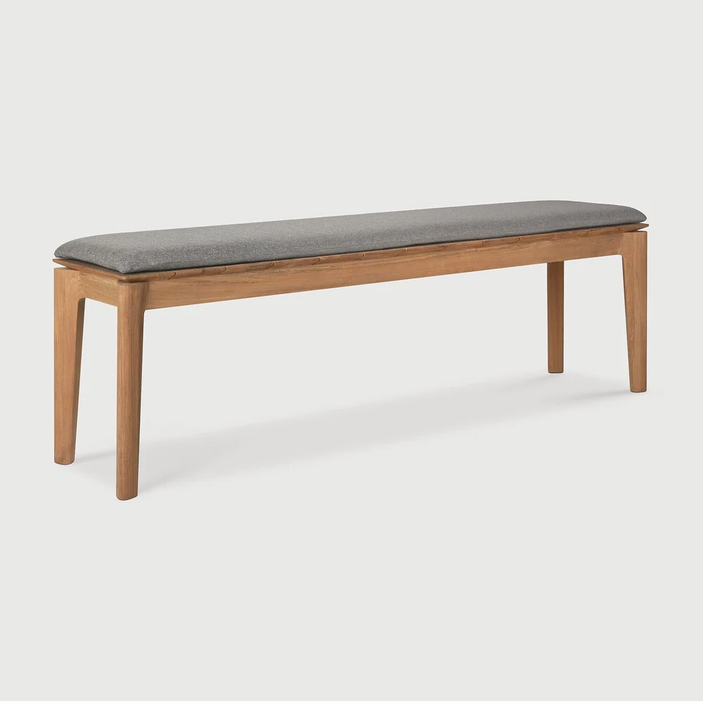 Green Bok outdoor bench – teak – Mocha fabric – 3 seater Clean