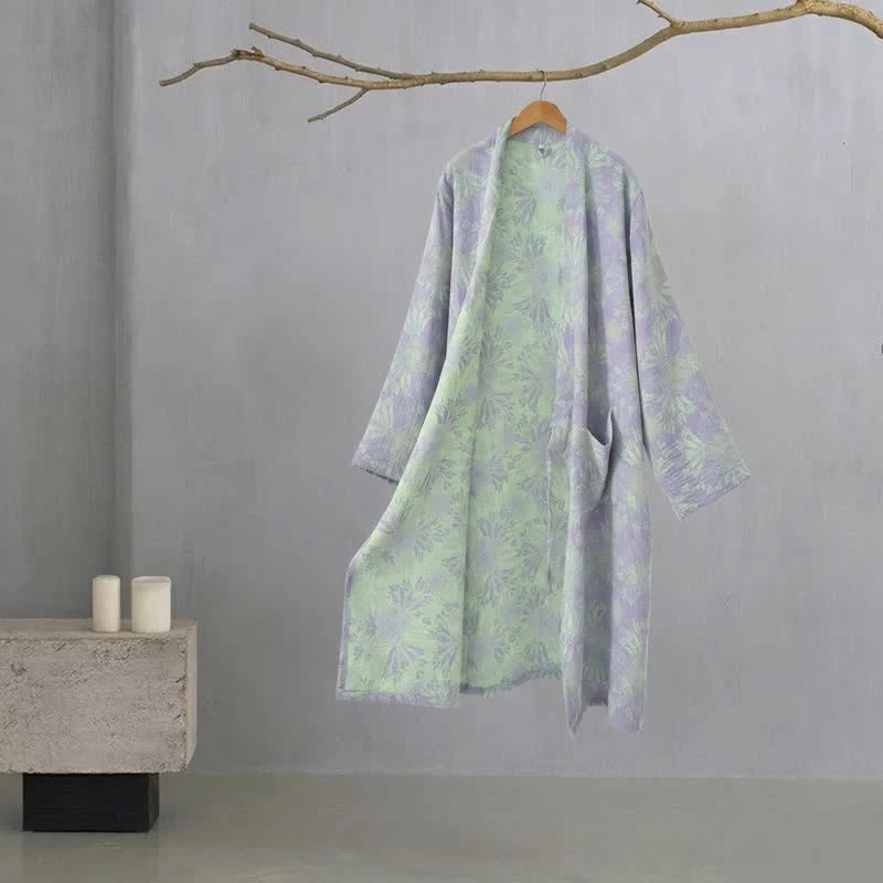 Reliable Ownkoti Peach Blossom Cotton Double Gauze Kimono Robe Premium