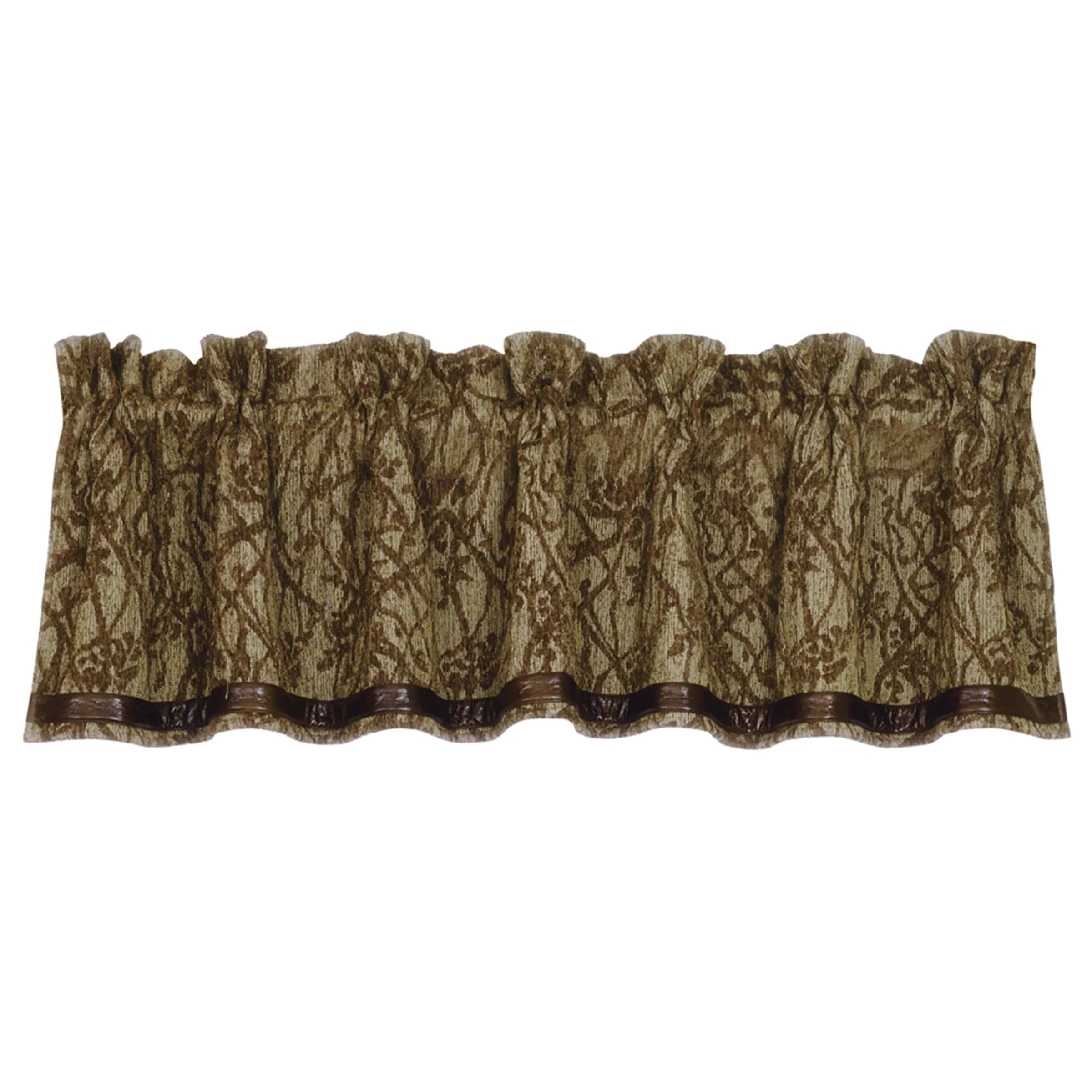 Solid Highland Lodge Tan amp Brown Branches Motif Valance Convenient