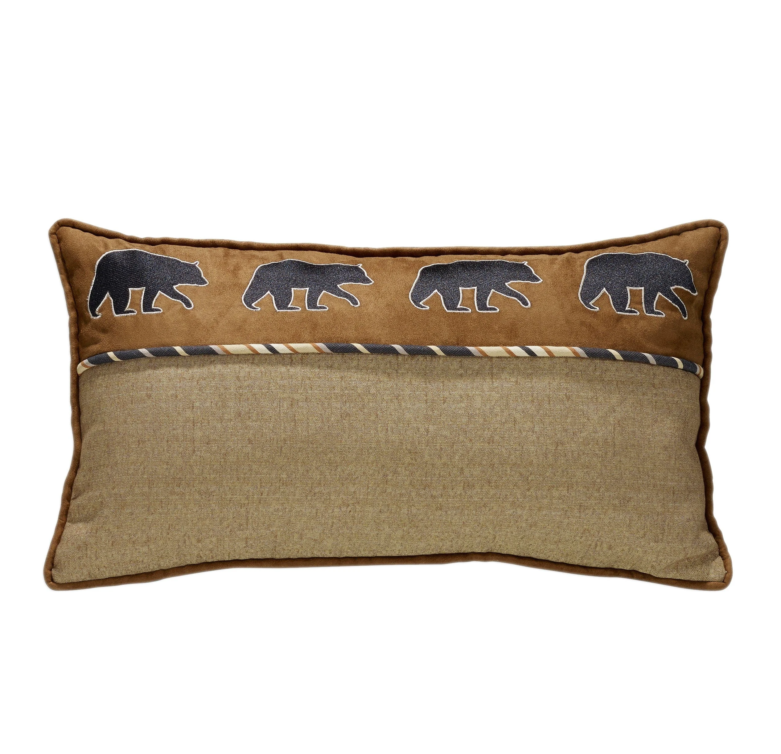 Green Ashbury Black Bear Lumbar Pillow Traditional