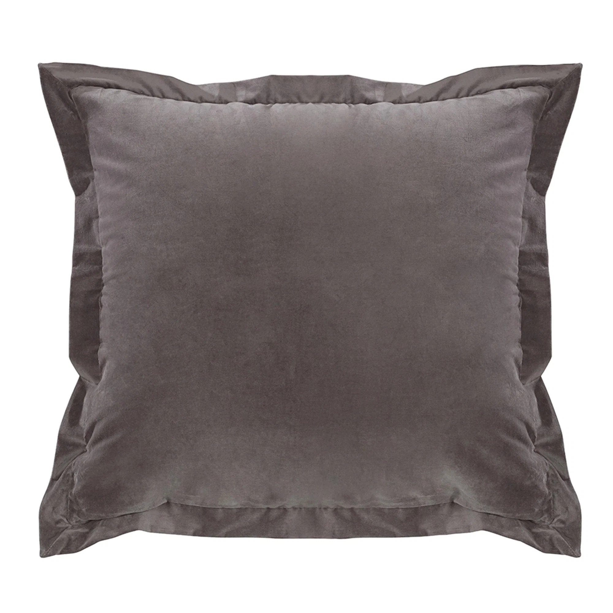 Top-Quality Whistler Flanged Gray Velvet Square Pillow High-End