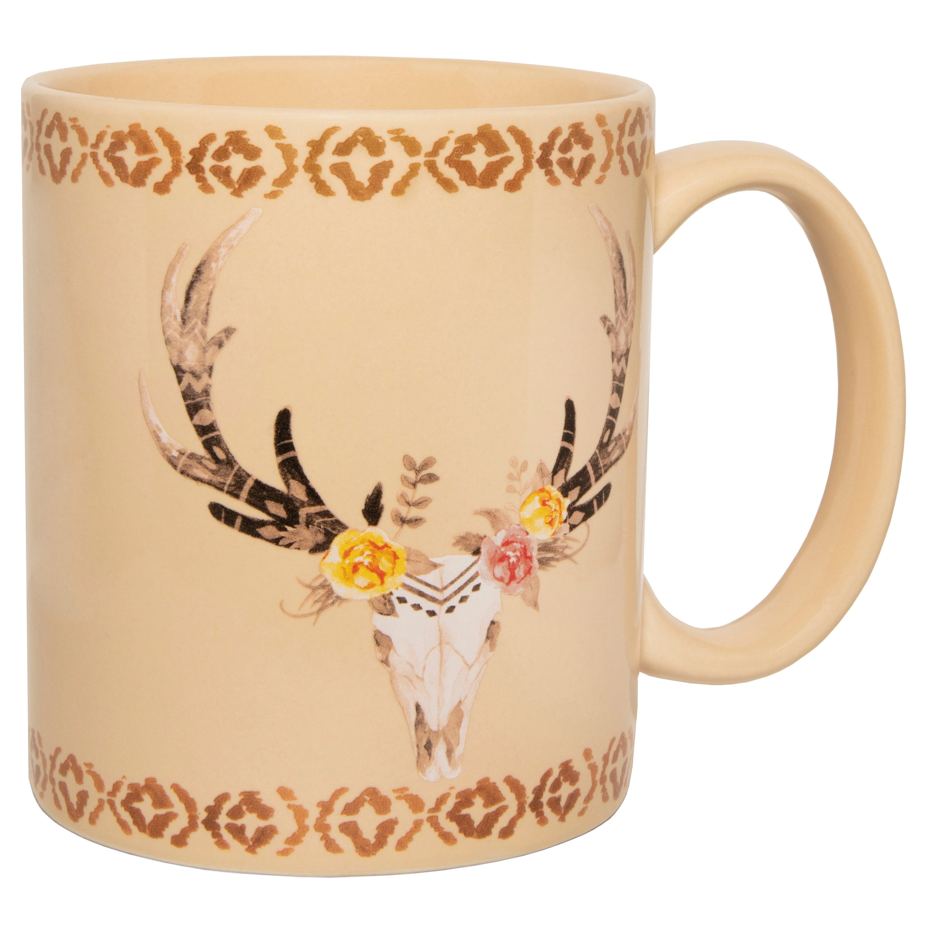 Contemporary Desert Skull Floral Design Mug Set 4 Pc Optimized