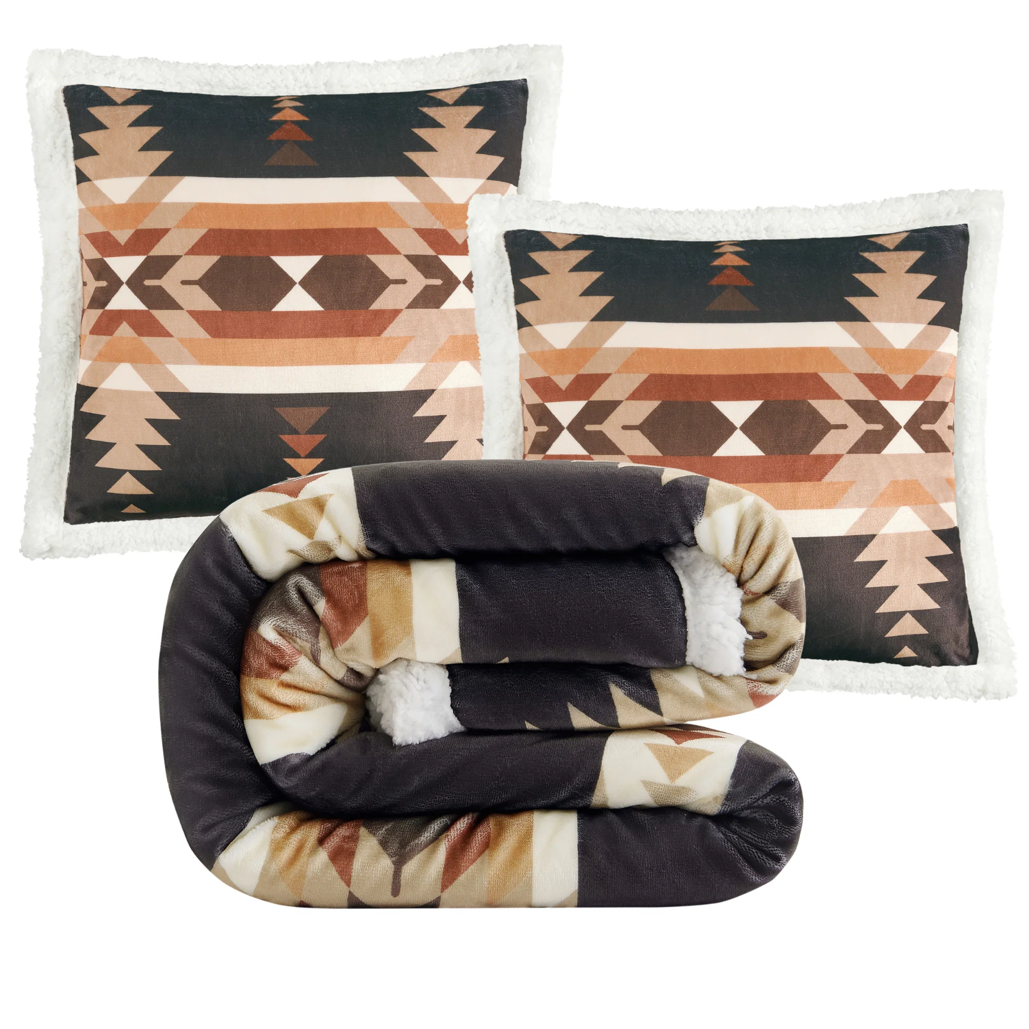 Elite Yosemite Campfire Sherpa Throw Set 3 Pc Innovative