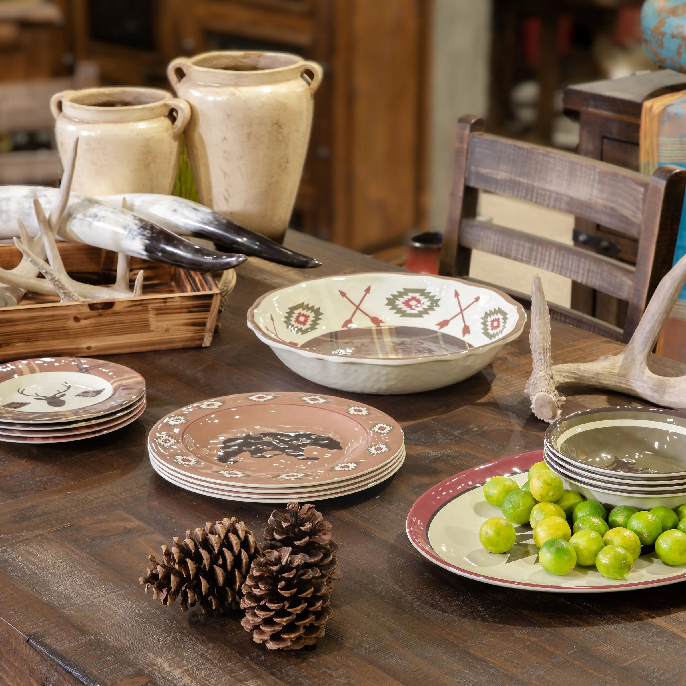 Clean Aztec Bear Melamine Dinnerware Set 14 Pc Verified