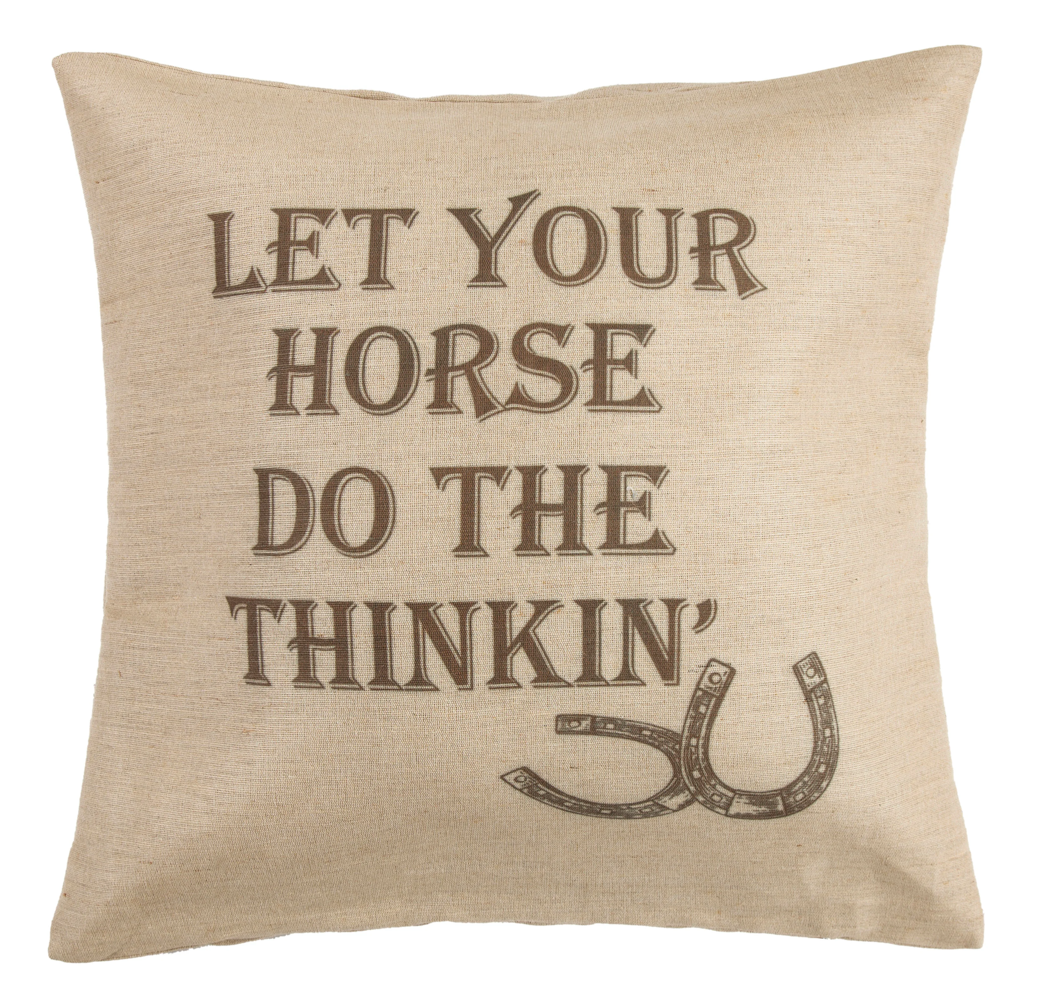 Sophisticated Burlap Horse Phrase Throw Pillow Reliable