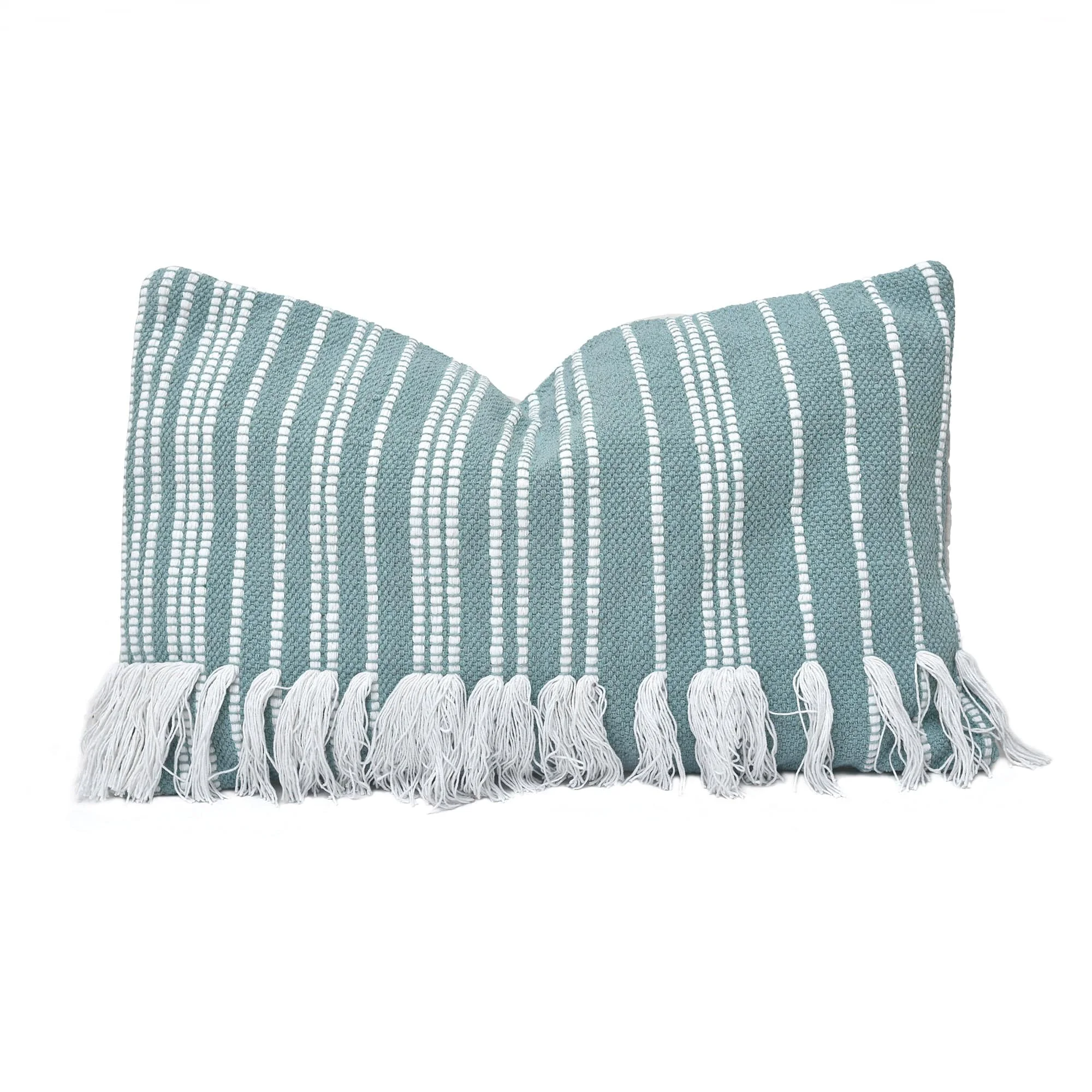 Lightweight Fringed Stripe Lumbar Rug Pillow Specialty