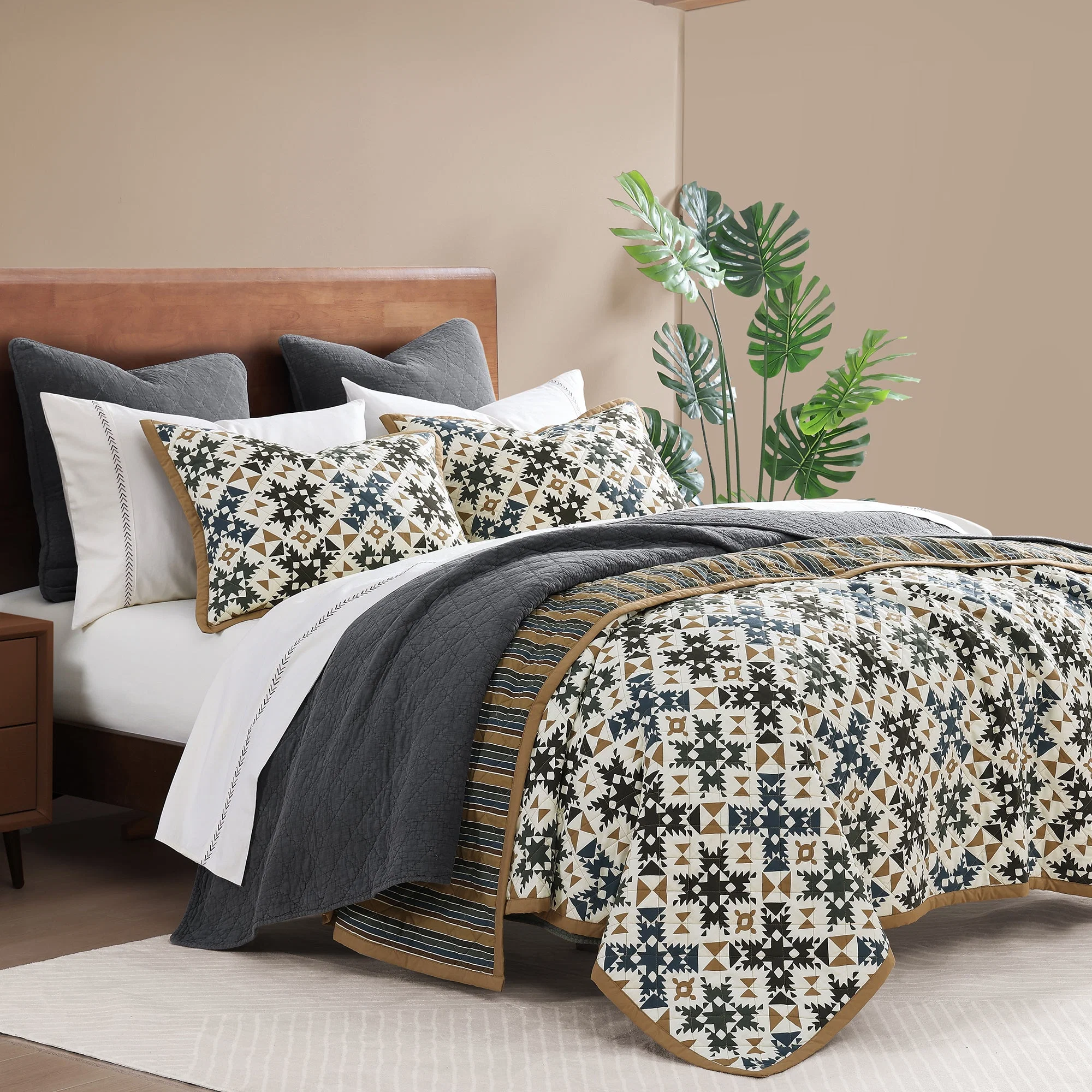 Versatile Mosaic Reversible Quilt Set 2 Pc World-Class