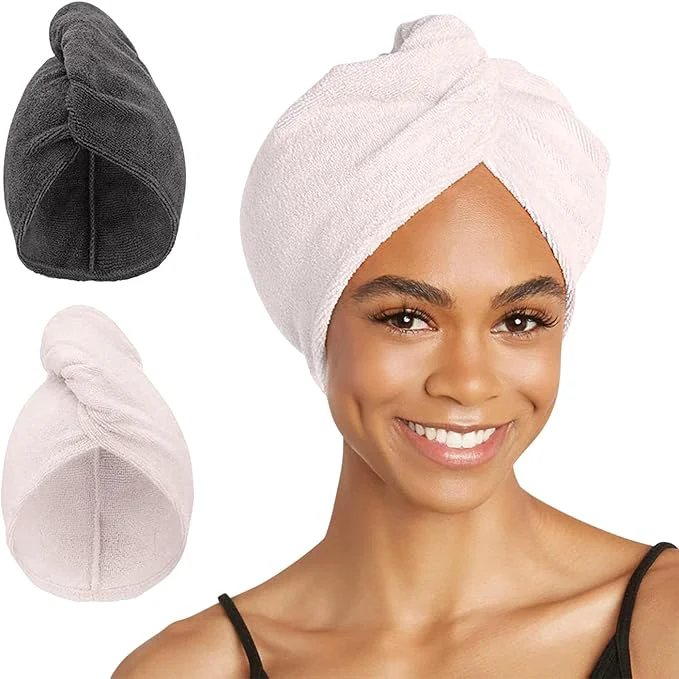 Versatile Turbie Twist 2-Pack Microfiber Hair Towel Long-Lasting