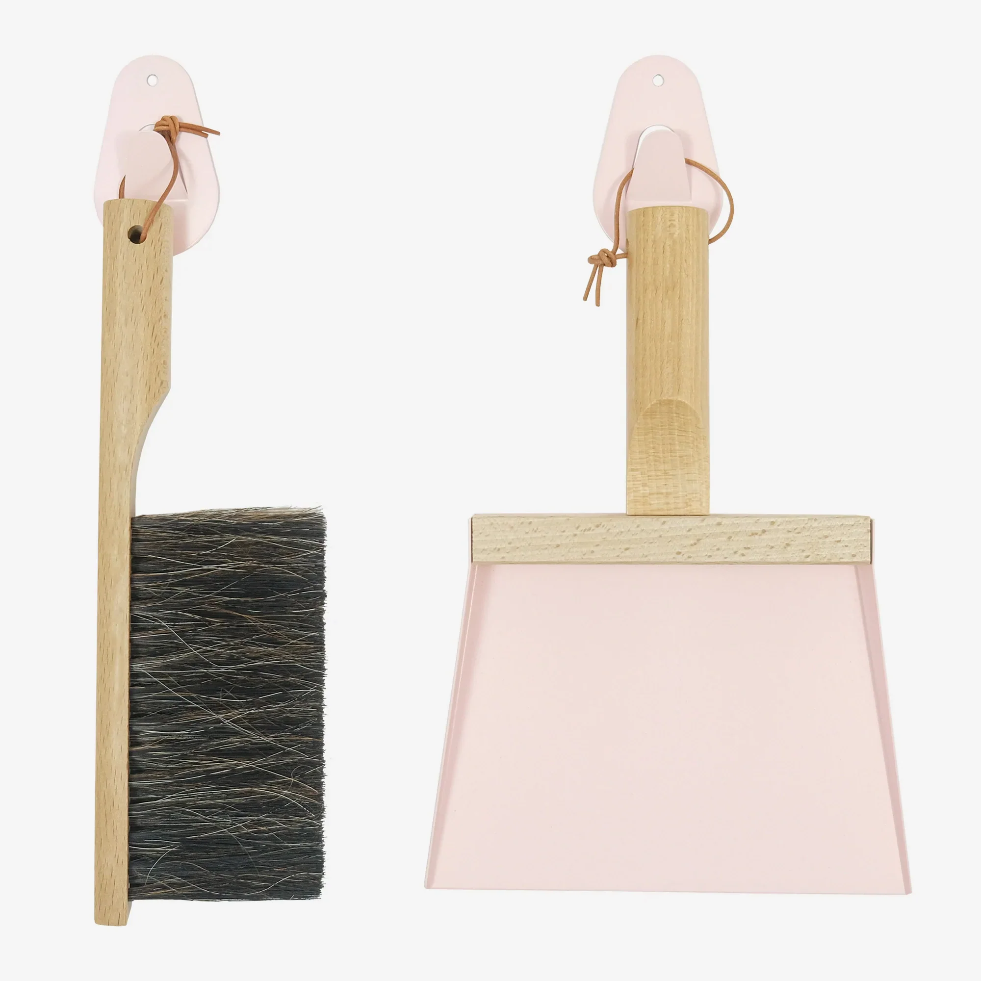 Exclusive Andree Jardin quot Mr amp Mrs Clynk quot Light Pink Hand Brush Dustpan and Wall Hooks Green
