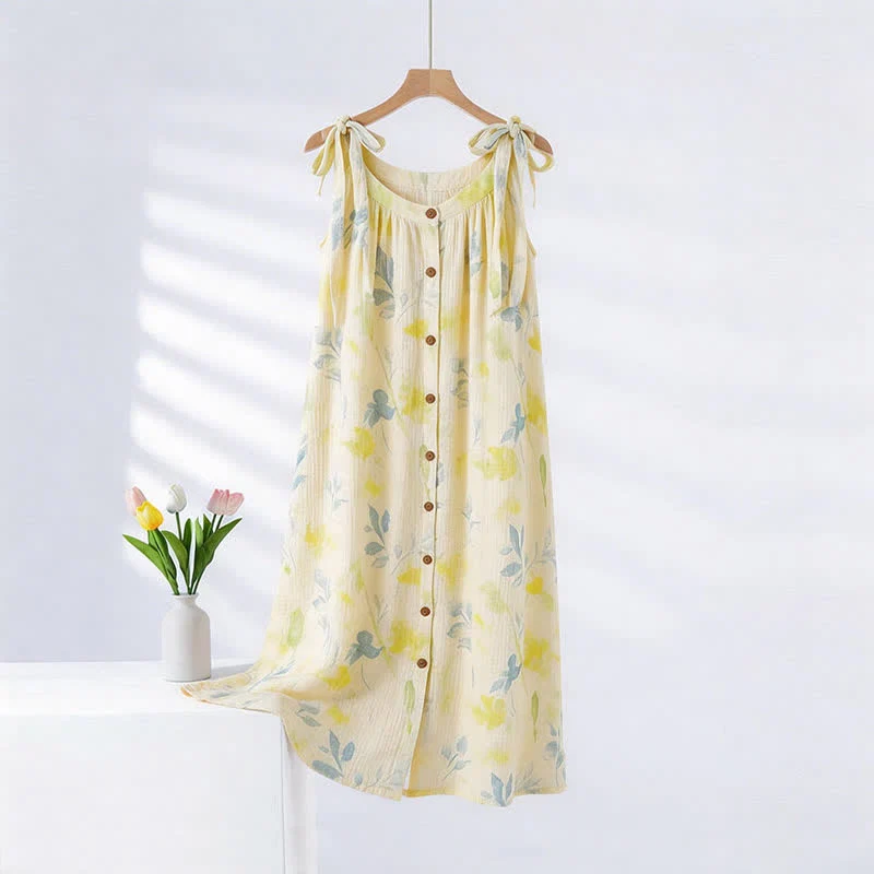 Comfortable Ownkoti Country-Style Floral amp Leaf Camisole Nightgown Contemporary