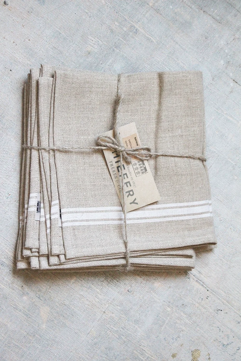 Genuine Thieffry Belgian Linen Dishtowel White Flexible